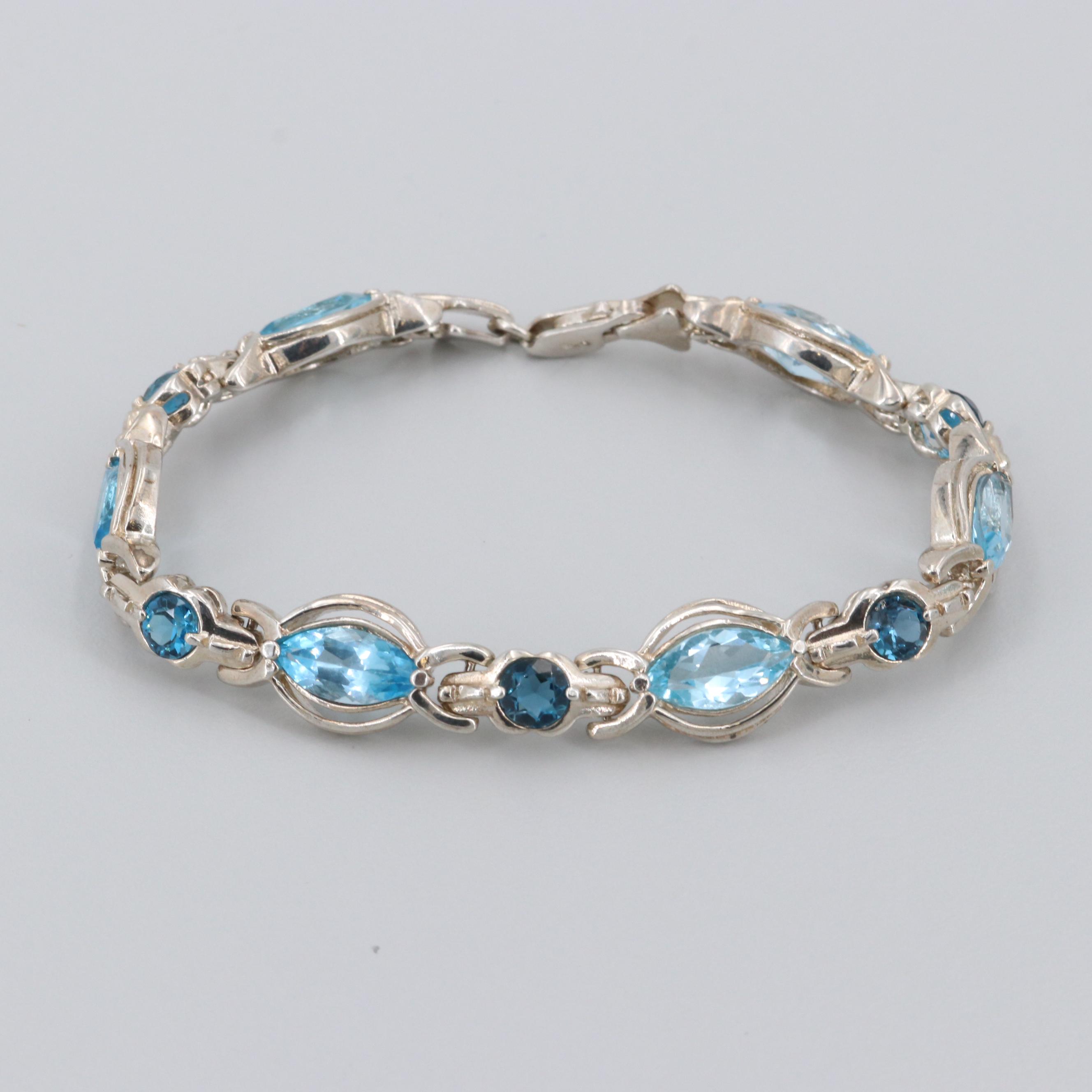 Sterling Silver Blue Topaz Bracelet