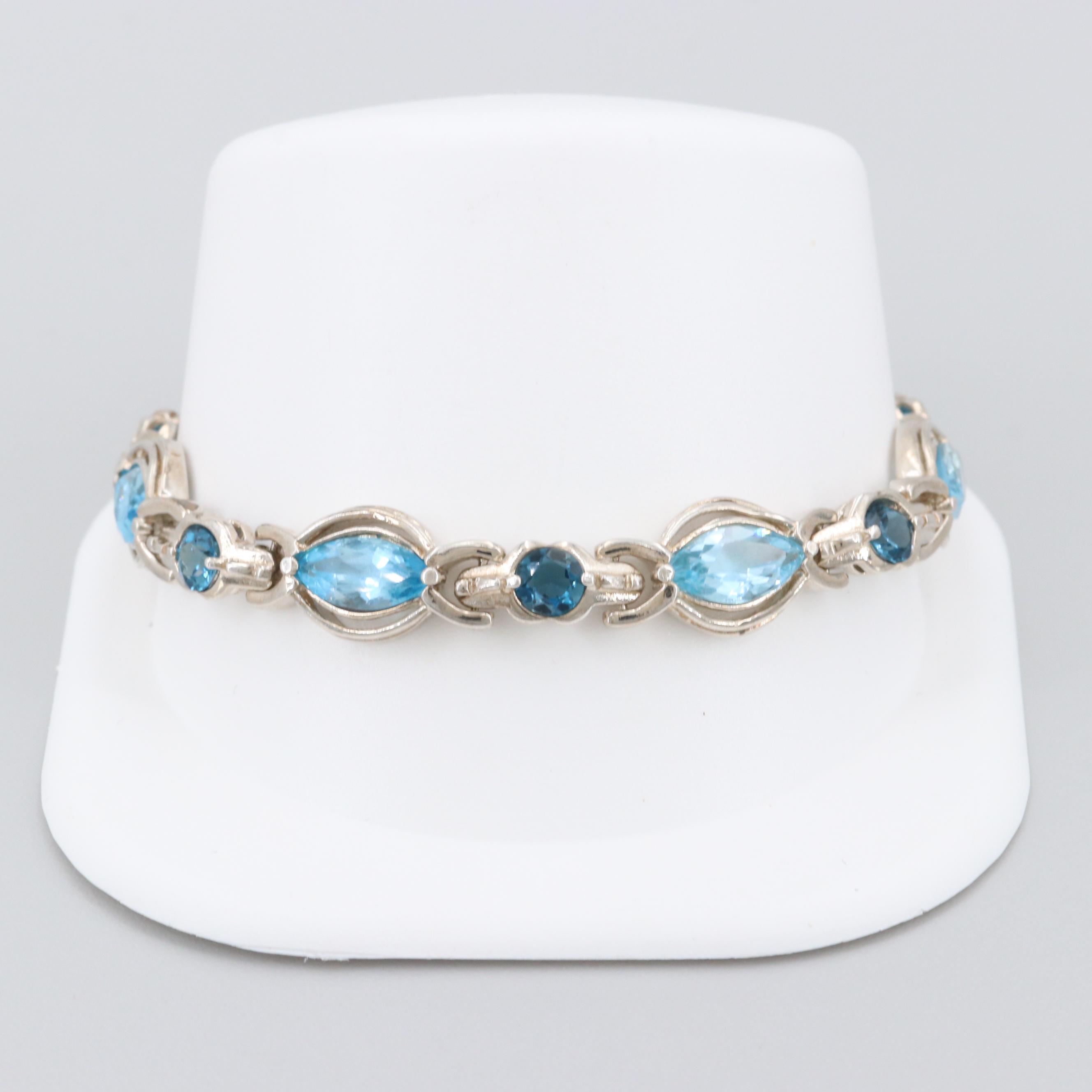 Sterling Silver Blue Topaz Bracelet