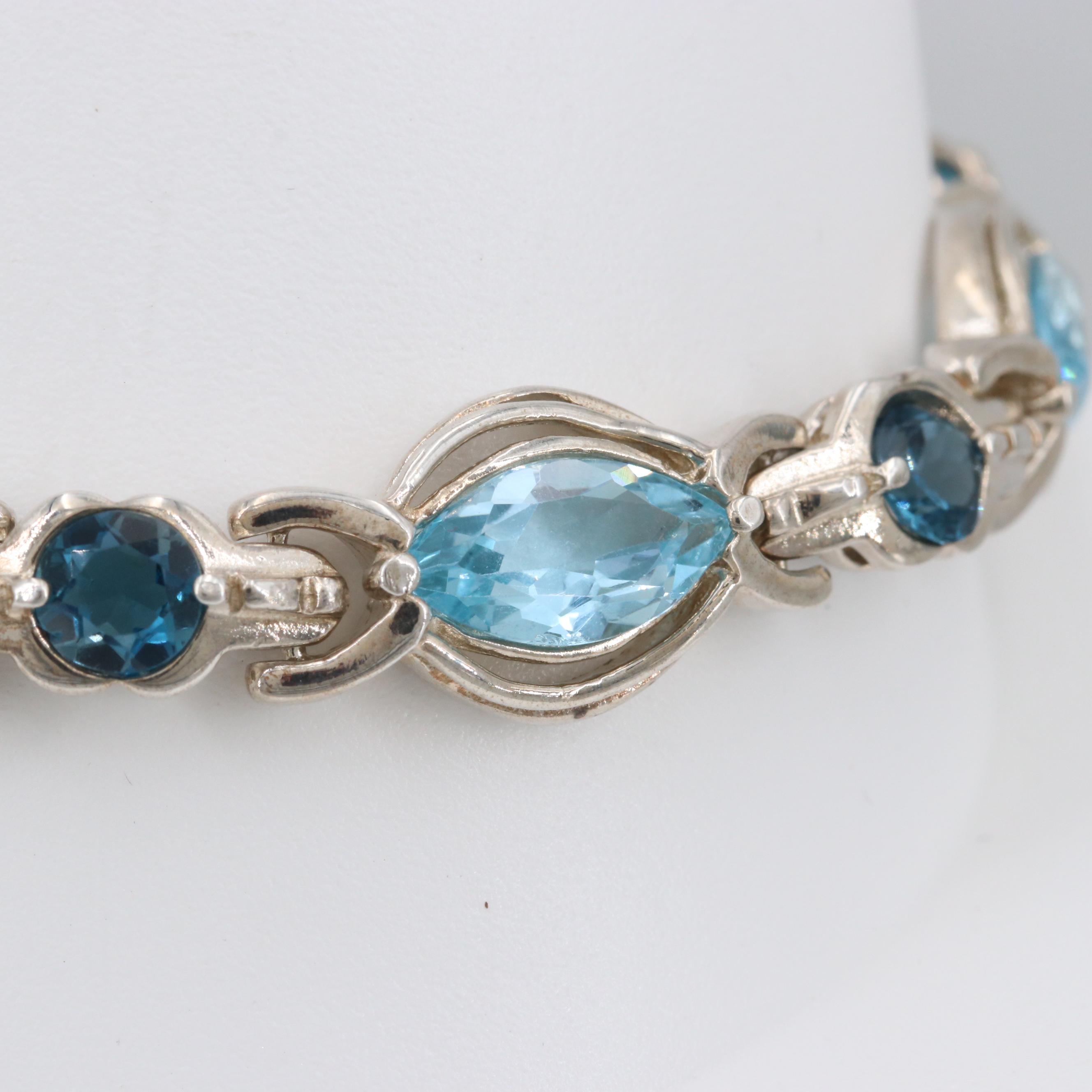 Sterling Silver Blue Topaz Bracelet