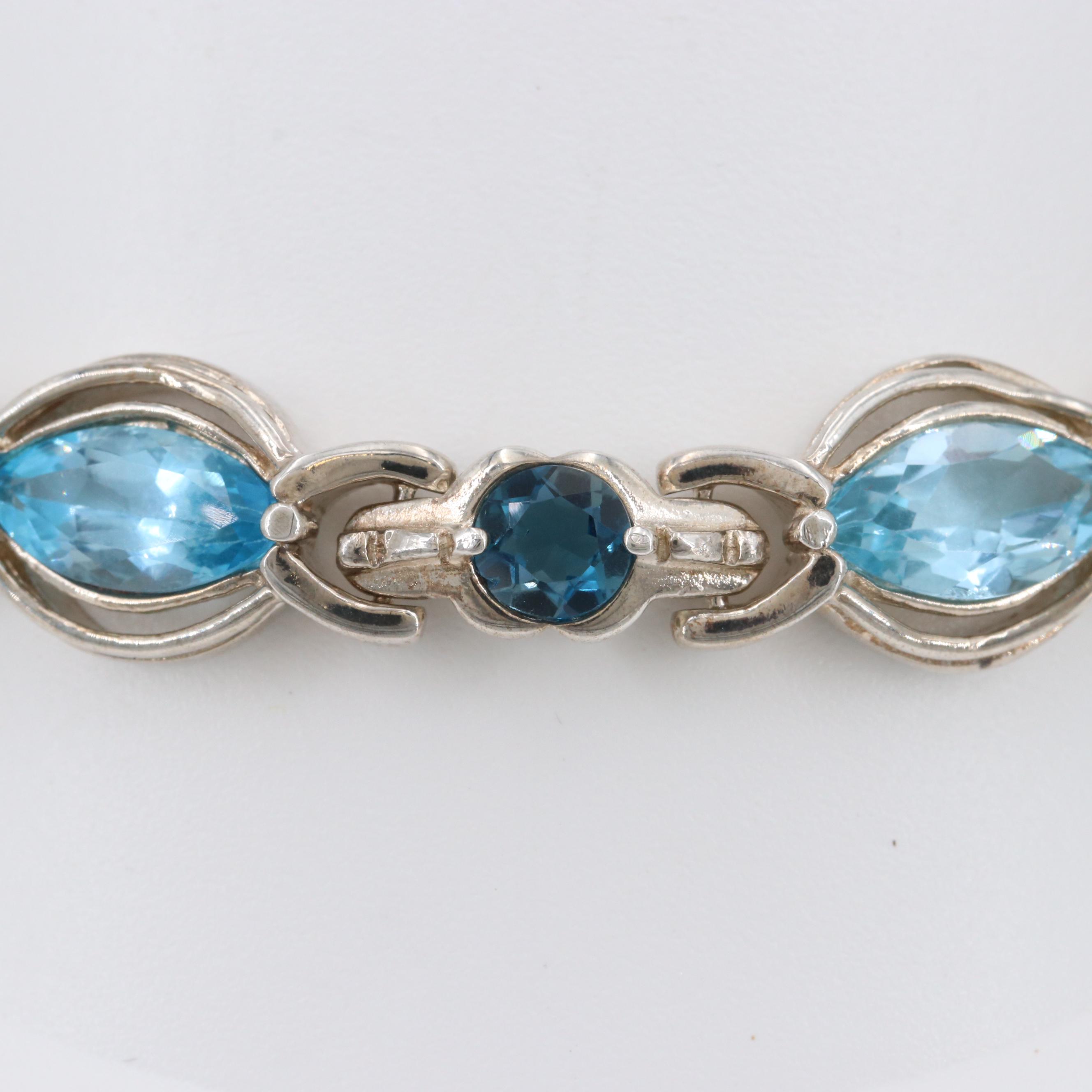 Sterling Silver Blue Topaz Bracelet