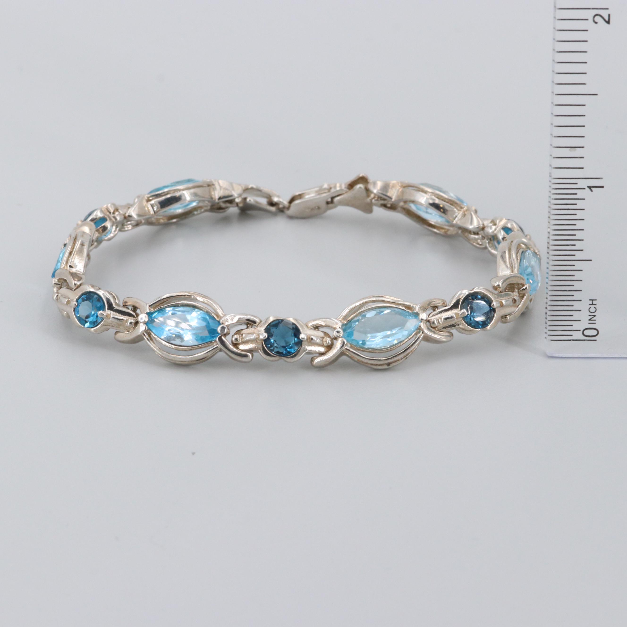 Sterling Silver Blue Topaz Bracelet