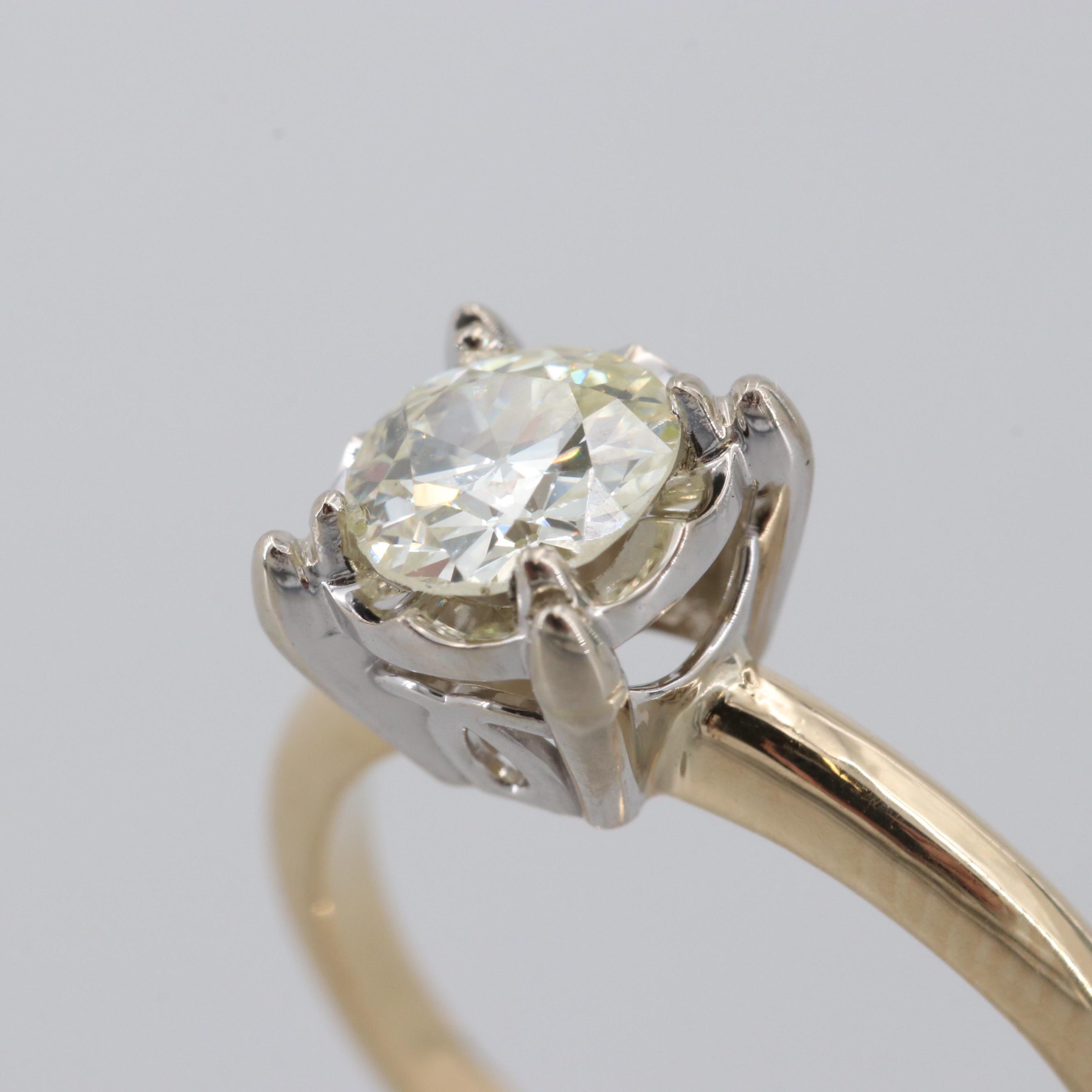 14K Yellow Gold Diamond Solitaire Ring
