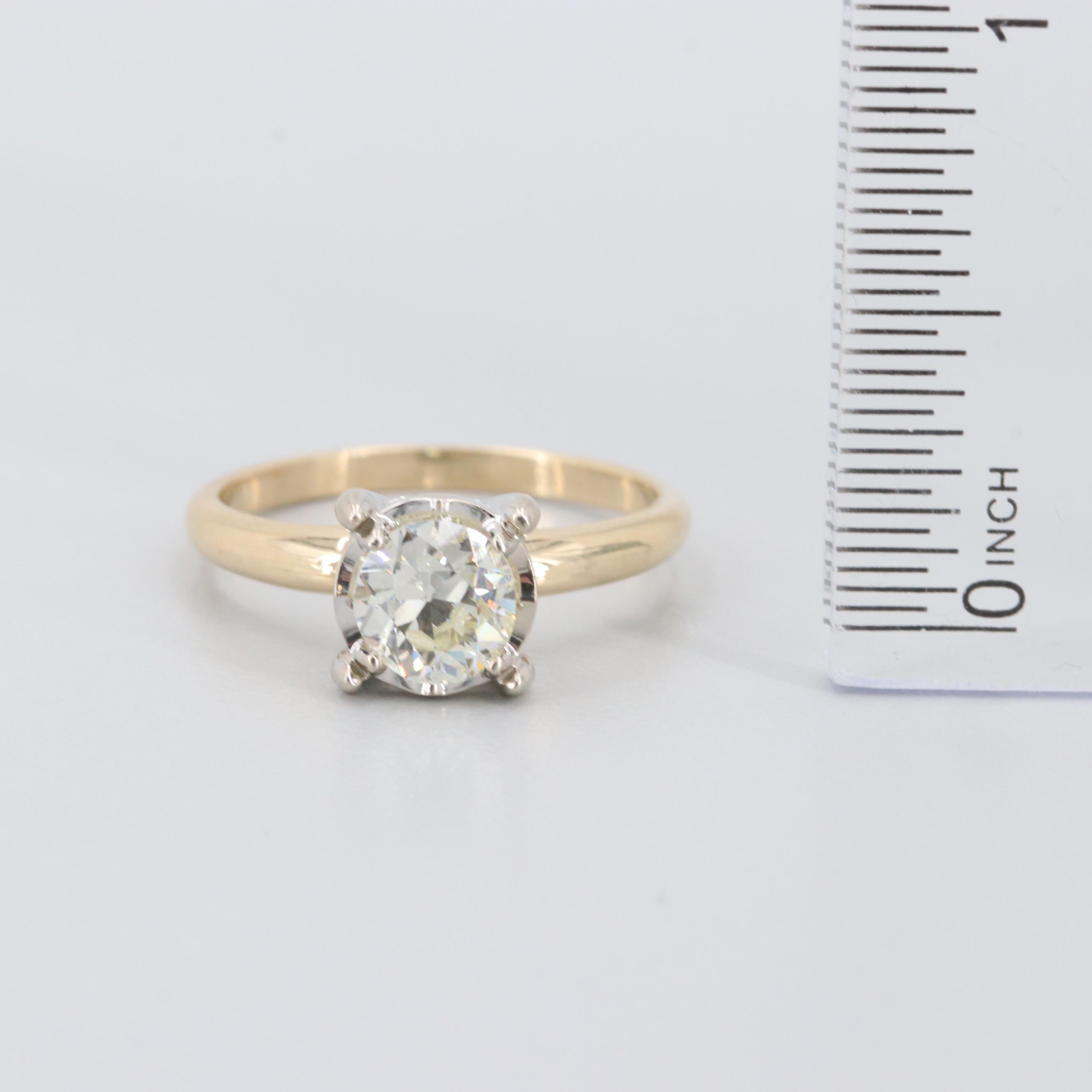 14K Yellow Gold Diamond Solitaire Ring
