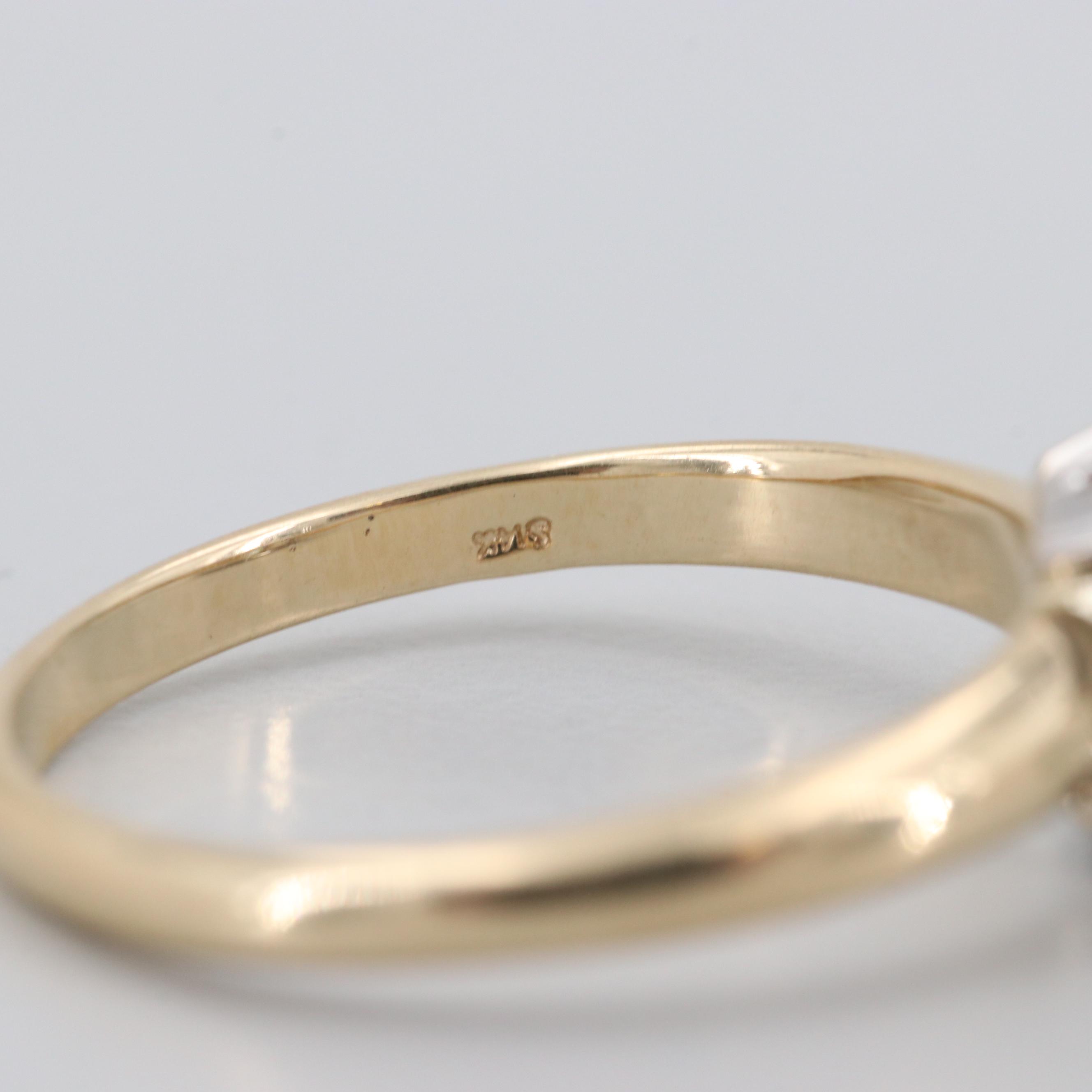 14K Yellow Gold Diamond Solitaire Ring