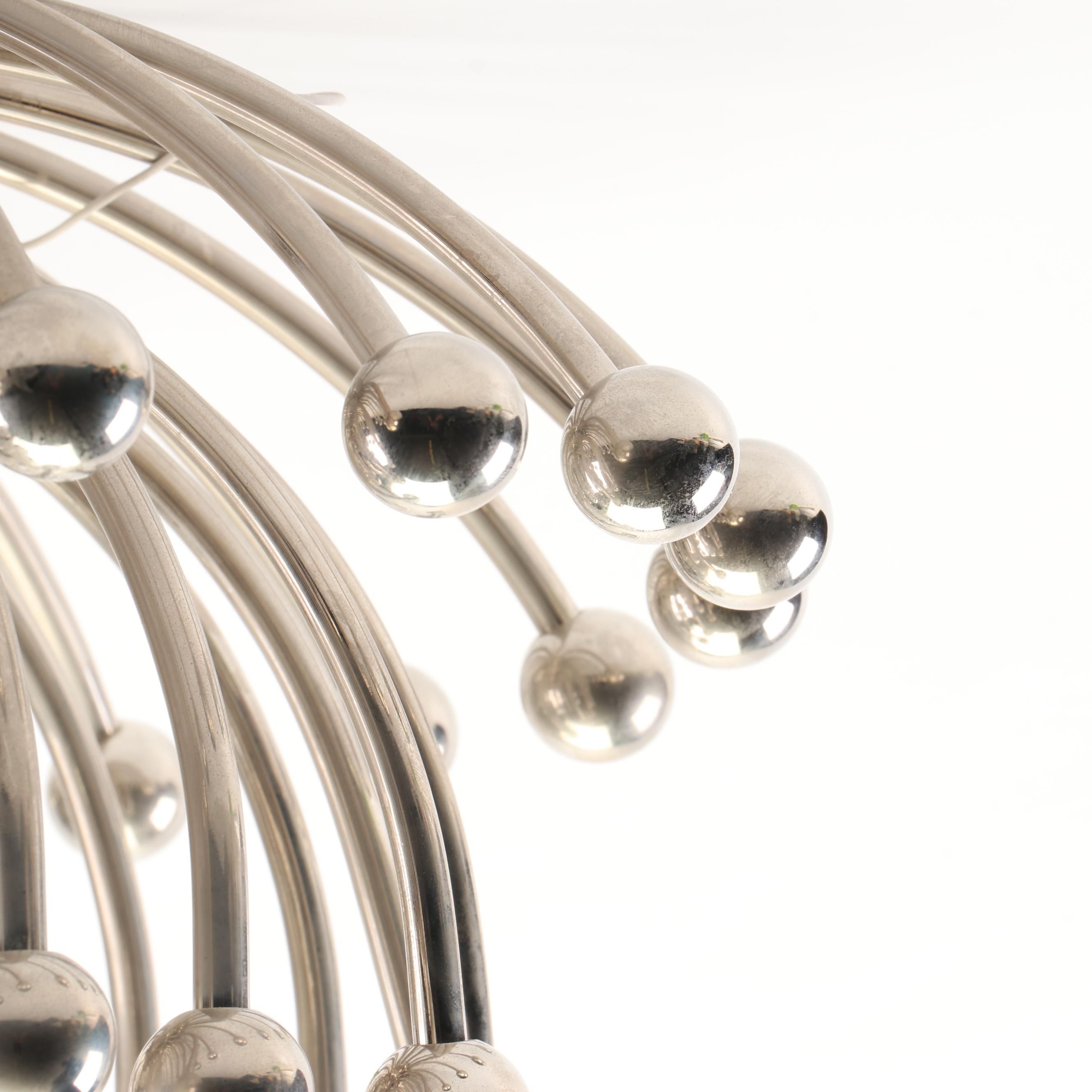 Chrome Finish Five-Light Multi-Arm Recessed Ceiling Light