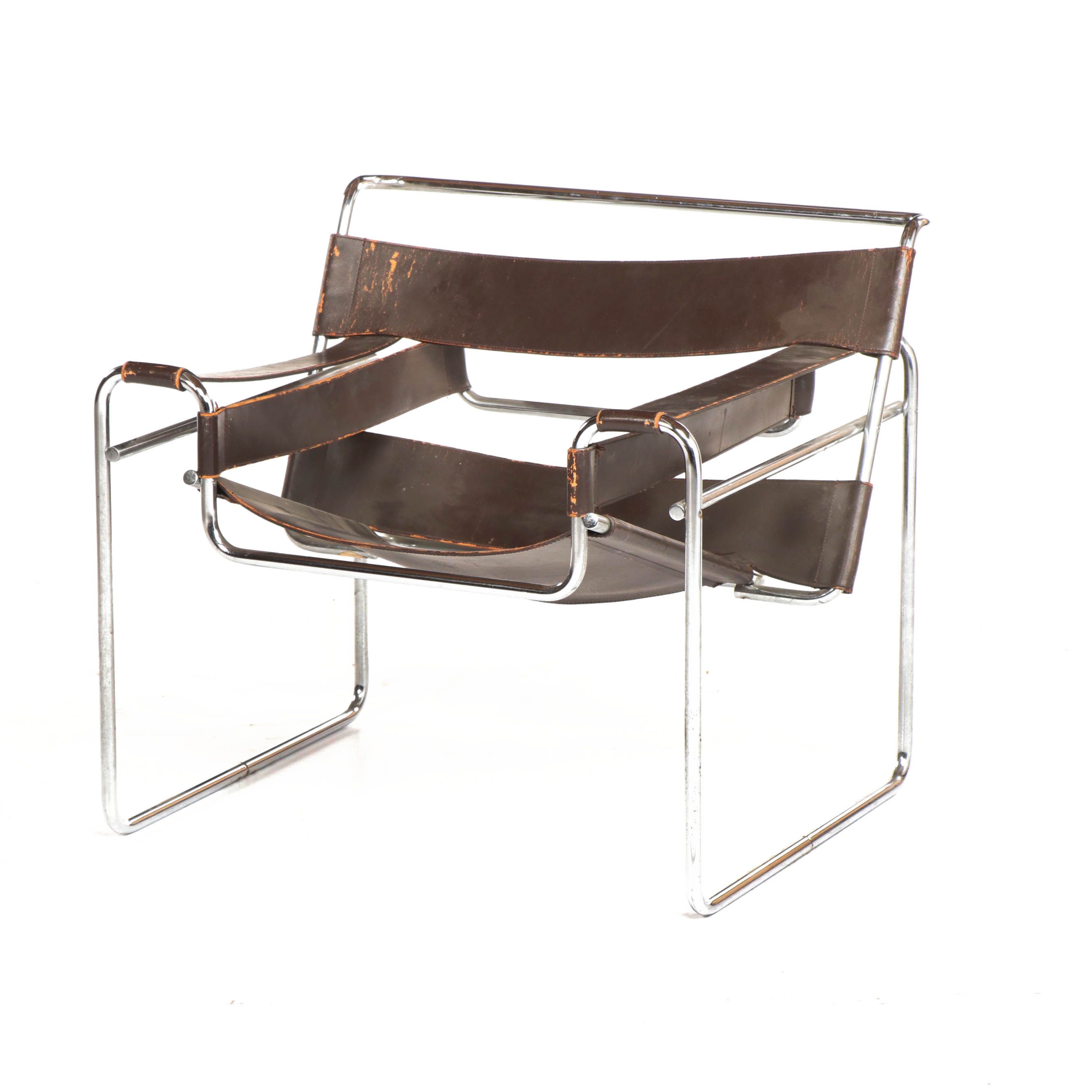 Marcel Breuer "Wassily" Metal and Leather Chair for Stendig, Mid-20th Century