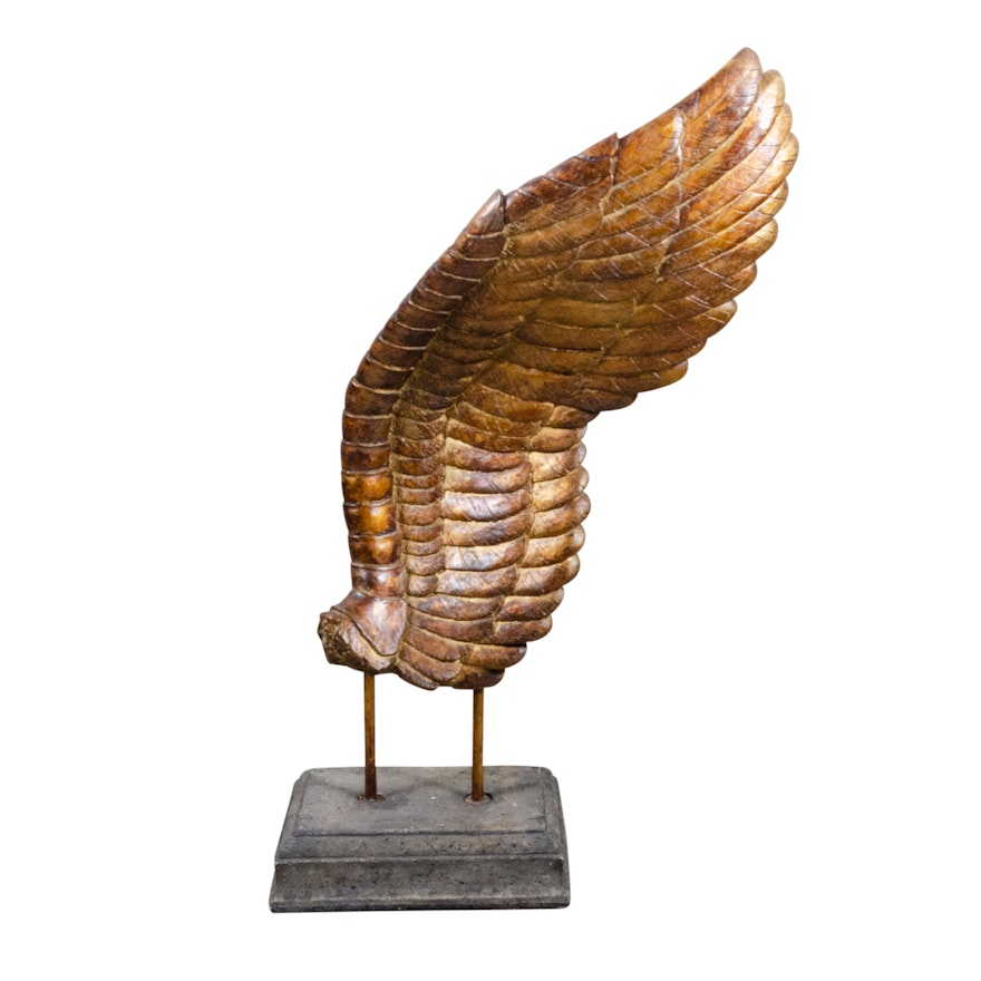 Metal Sculpture of Raptor Wing