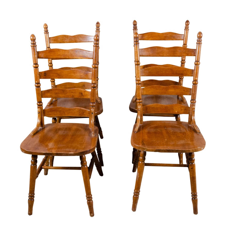 Four Ladderback Dining Chairs
