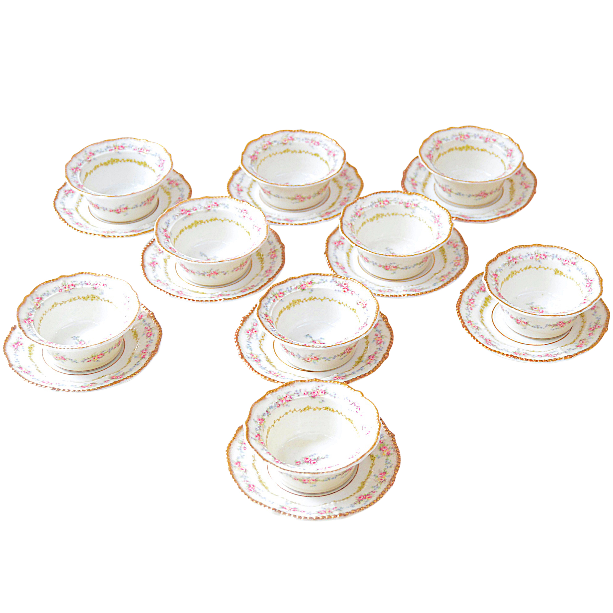 Set of Vintage French Elite Works Limoges Porcelain Demitasse