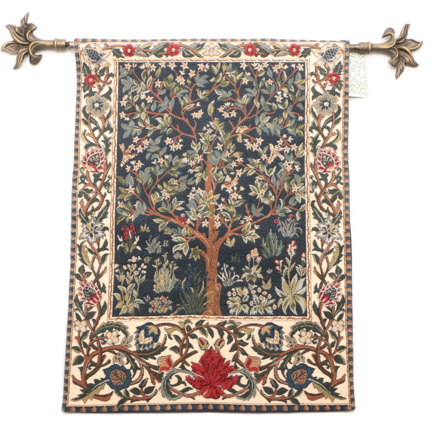 Machine Woven Wall Hanging after William Morris "Tree of Life"