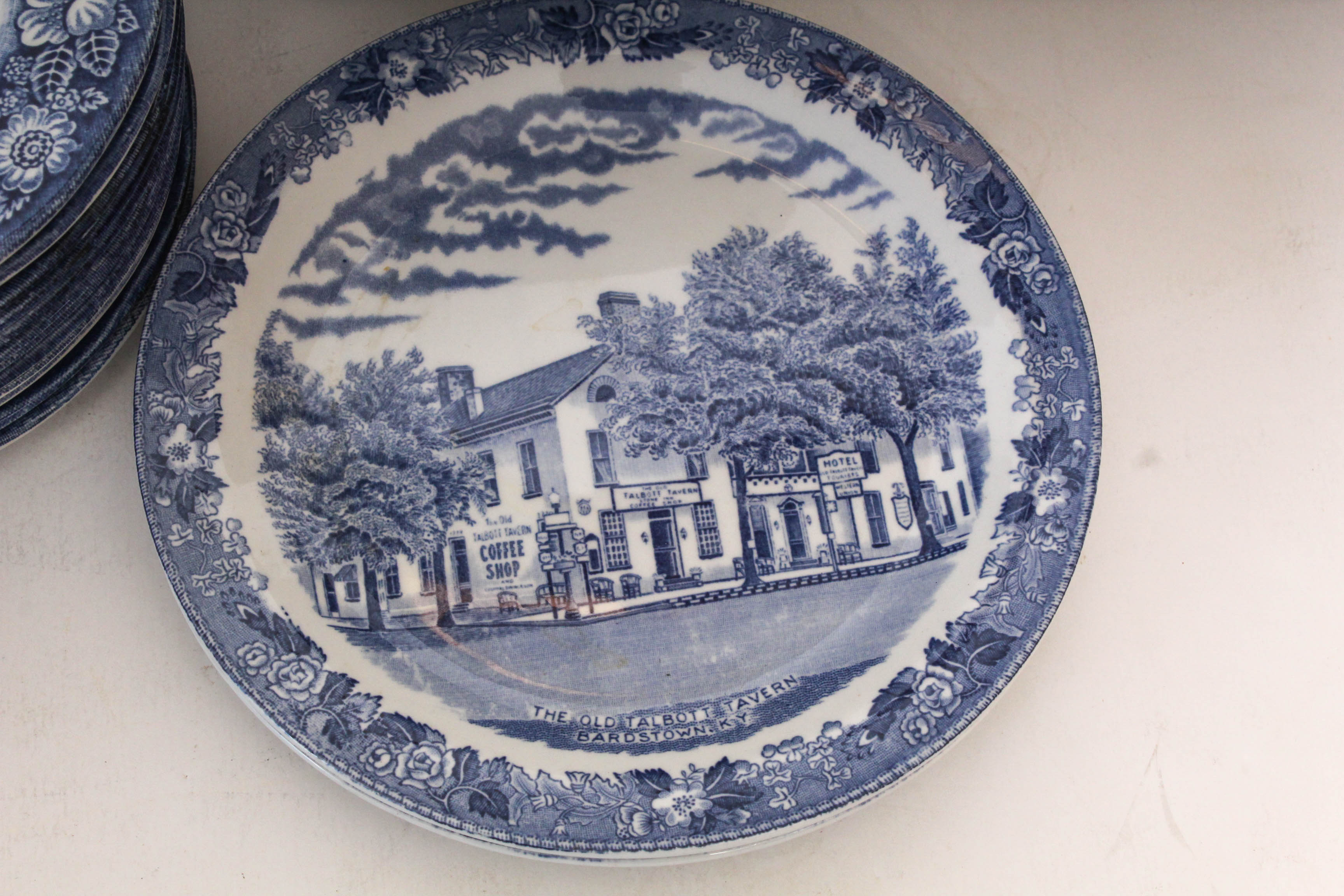 Staffordshire Ironstone "Liberty Blue" Historic Colonial Scene Dinnerware
