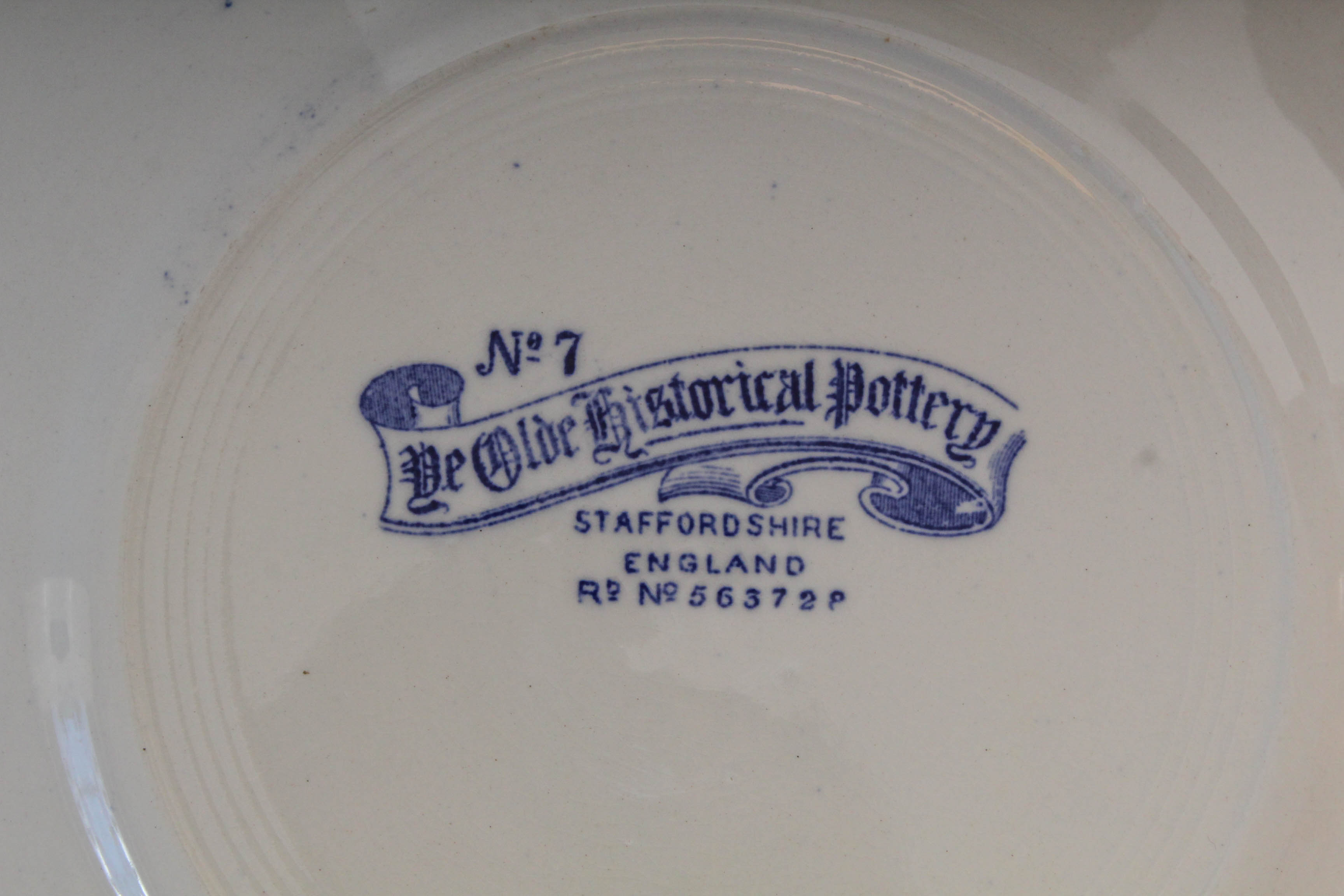 Staffordshire Ironstone "Liberty Blue" Historic Colonial Scene Dinnerware