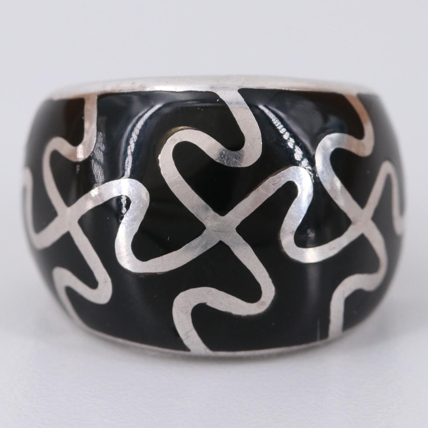 Sterling Silver Enamel Ring