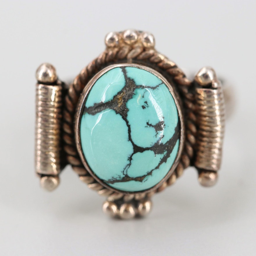 Sterling Silver Turquoise Cabochon Ring