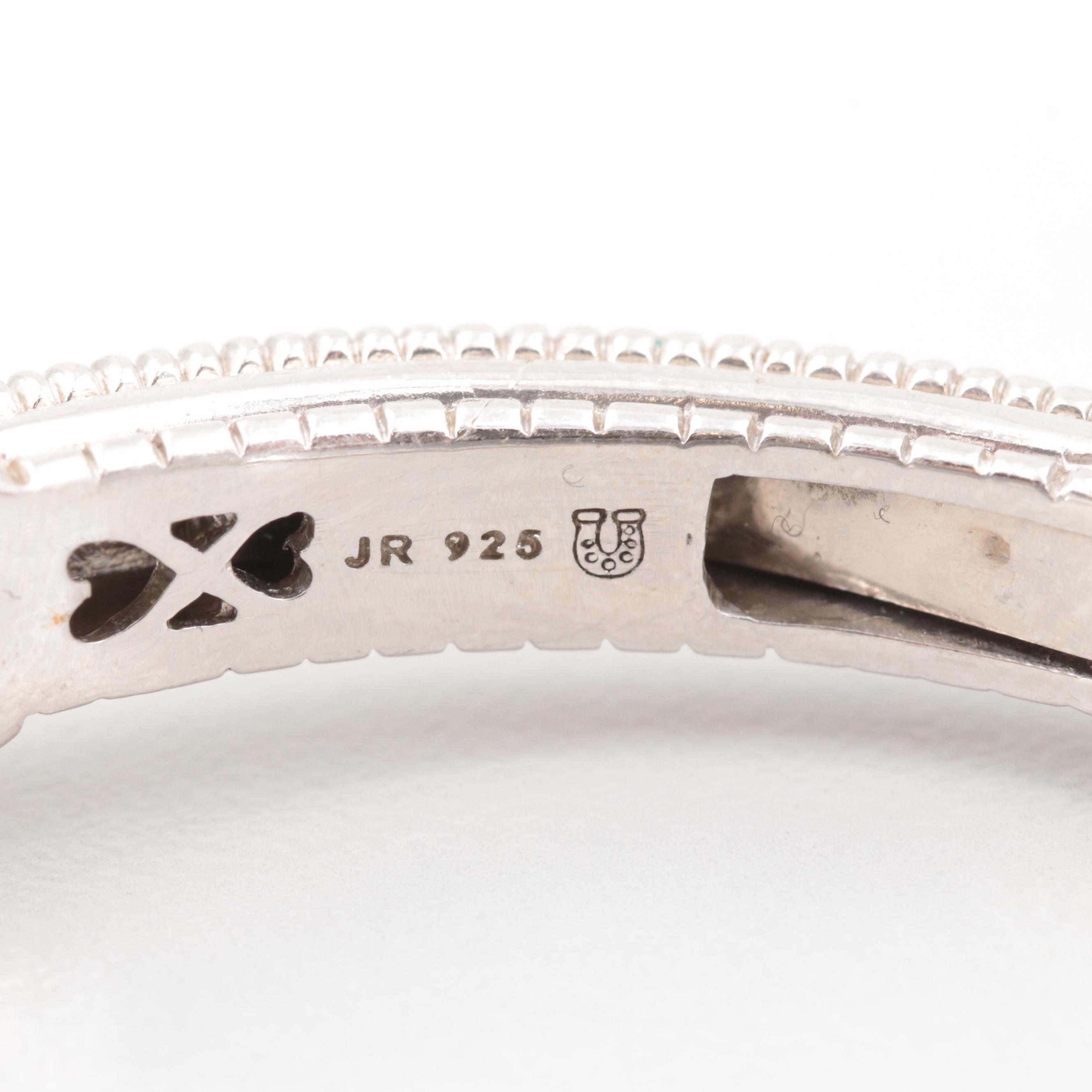 Judith Ripka Sterling Silver Imitation Turquoise and White Sapphire Bracelet