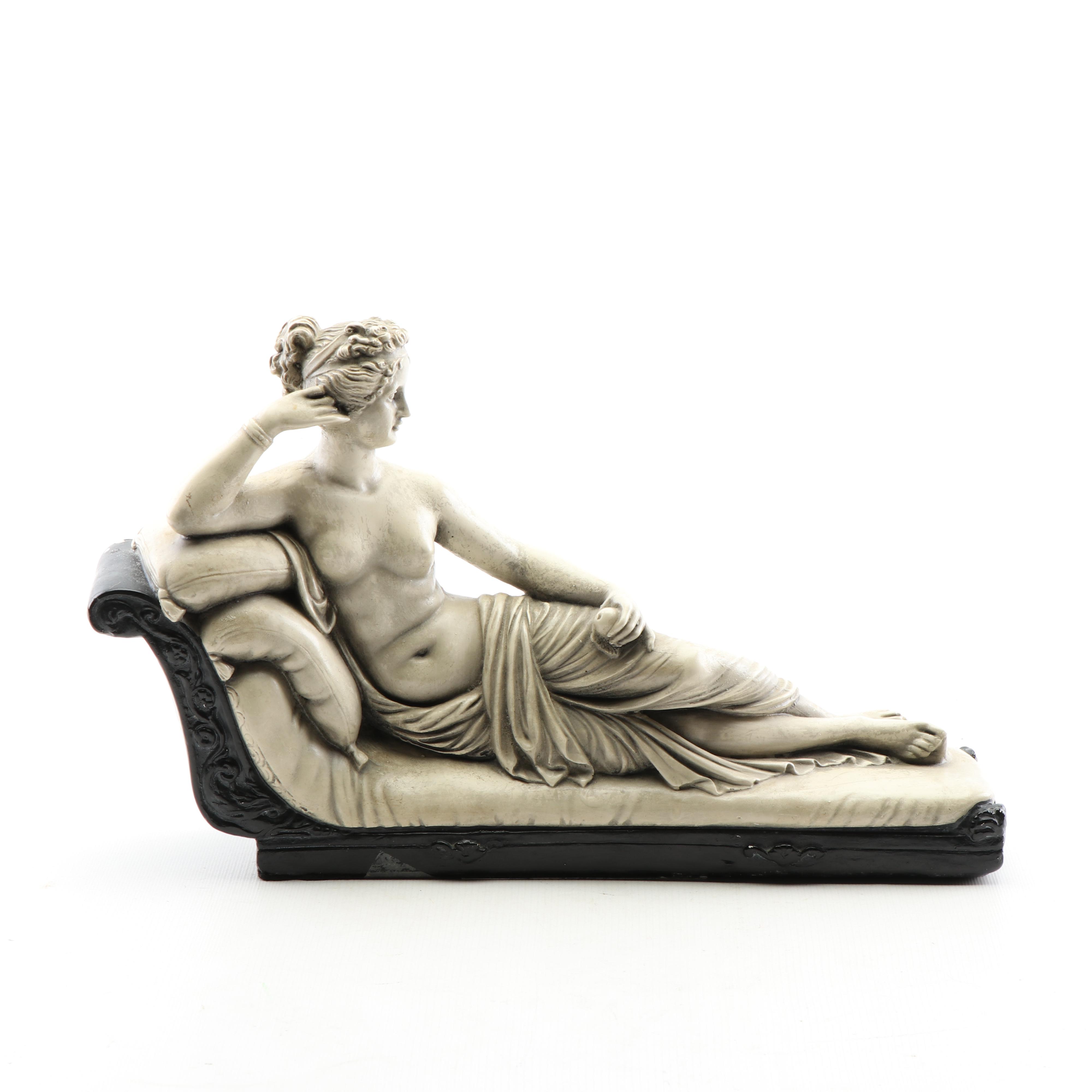 Replica Sculpture after Antonio Canova "Paulina Borghese as Venus Victrix"