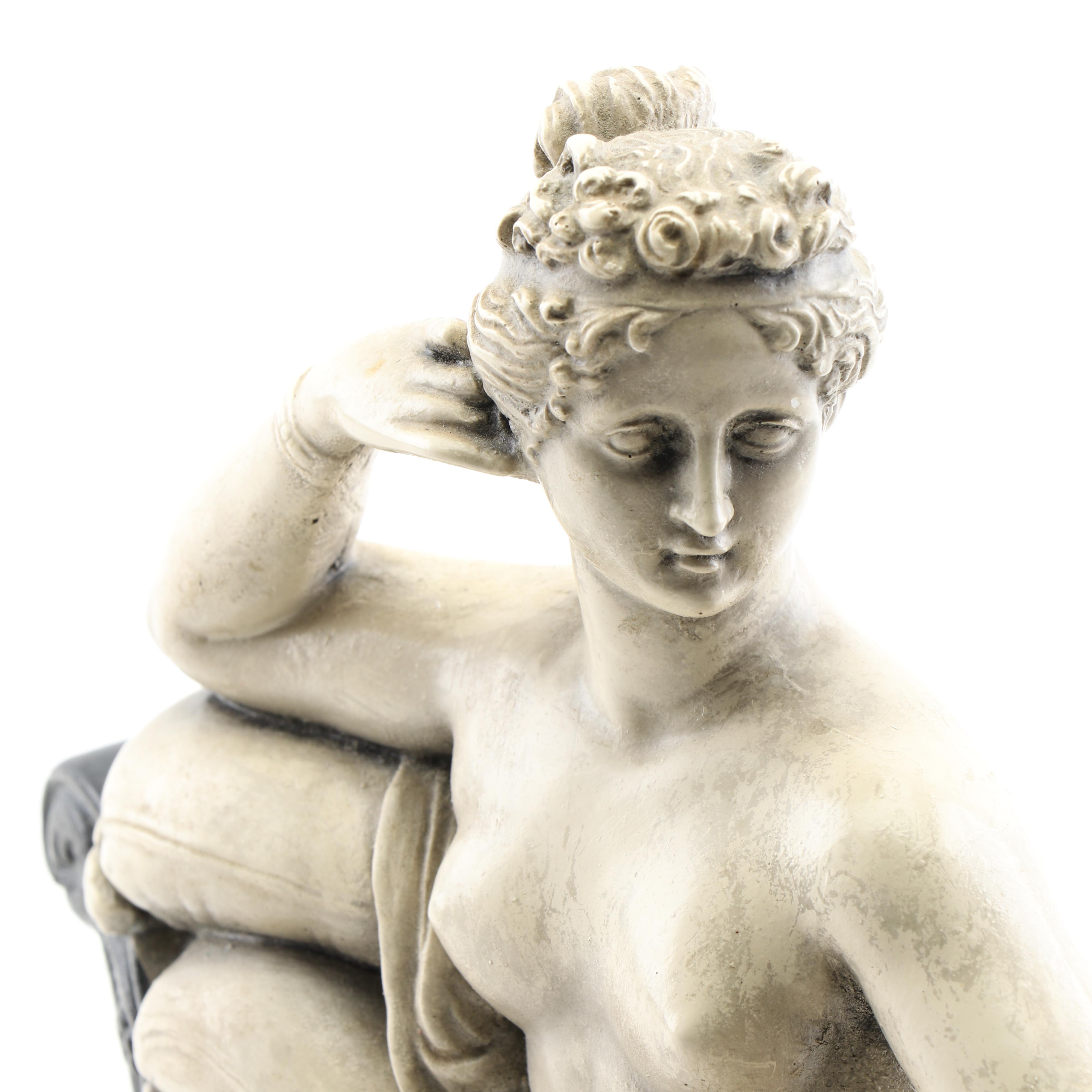 Replica Sculpture after Antonio Canova "Paulina Borghese as Venus Victrix"