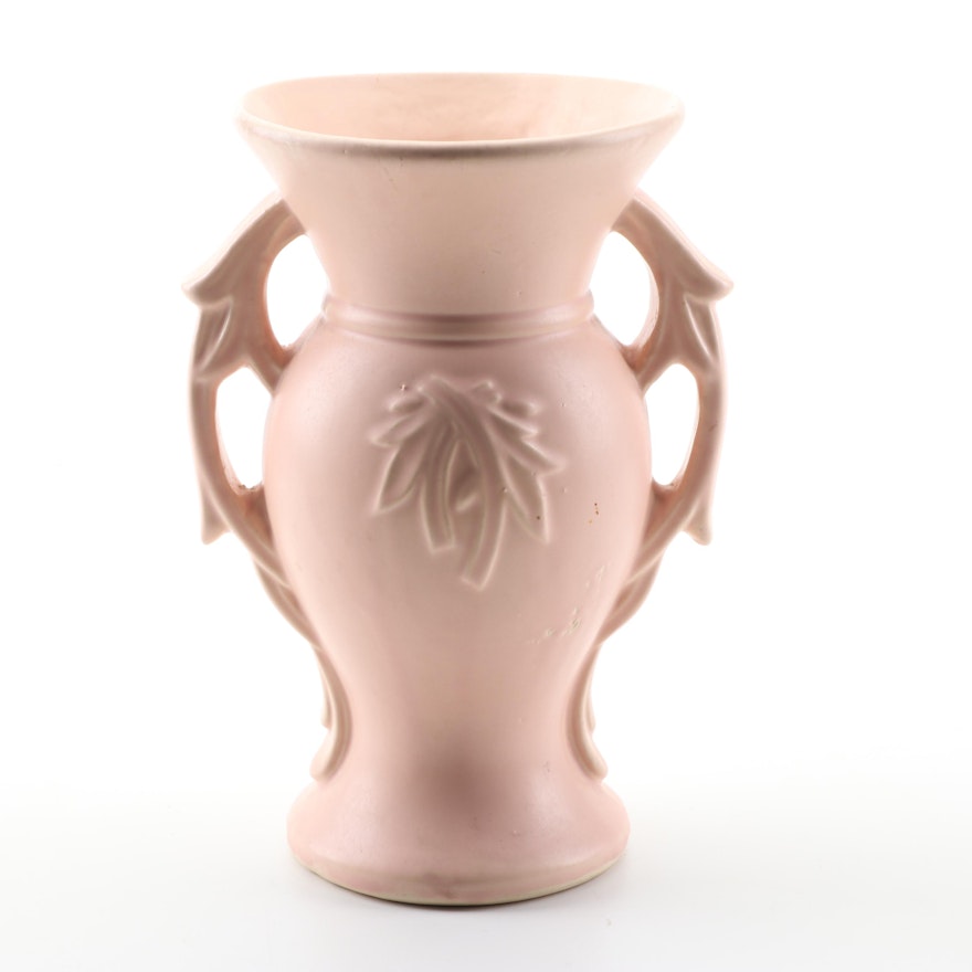 McCoy Pink Matte Glazed Ceramic Urn, circa 1940