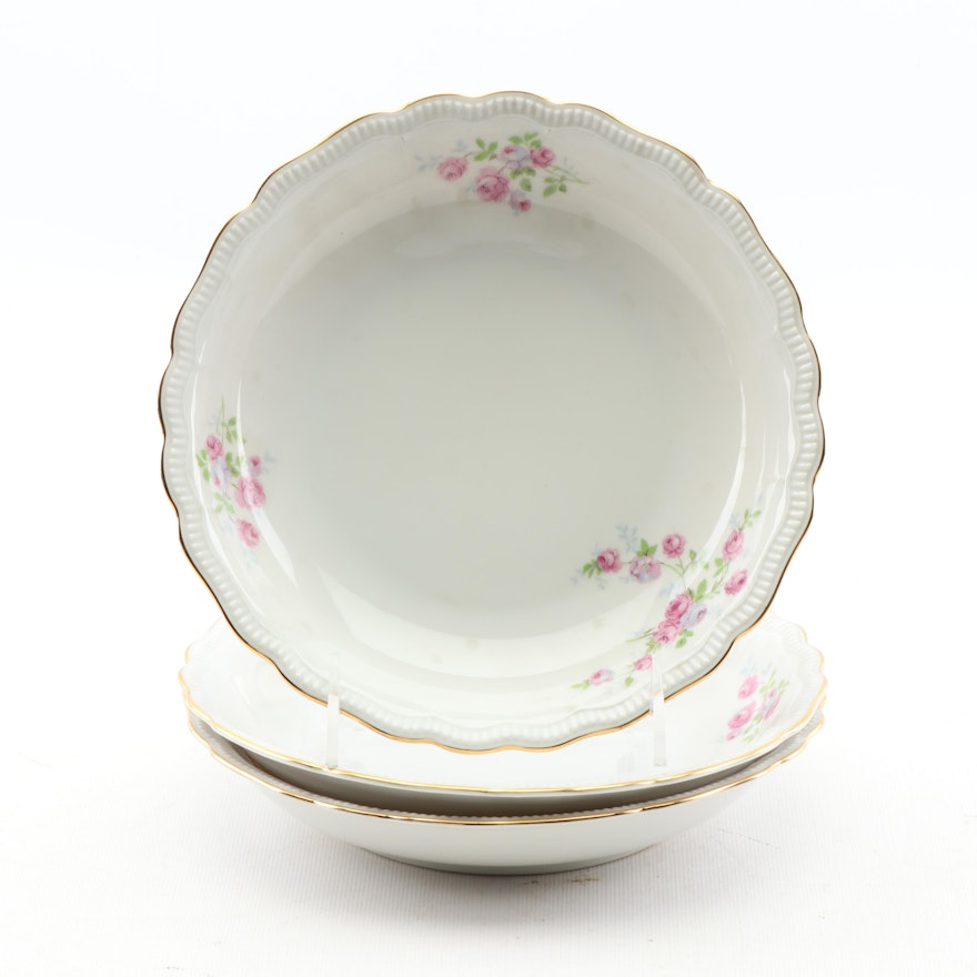 Vintage Jaeger & Co. Bavarian "Rambler Rose" Porcelain Bowls