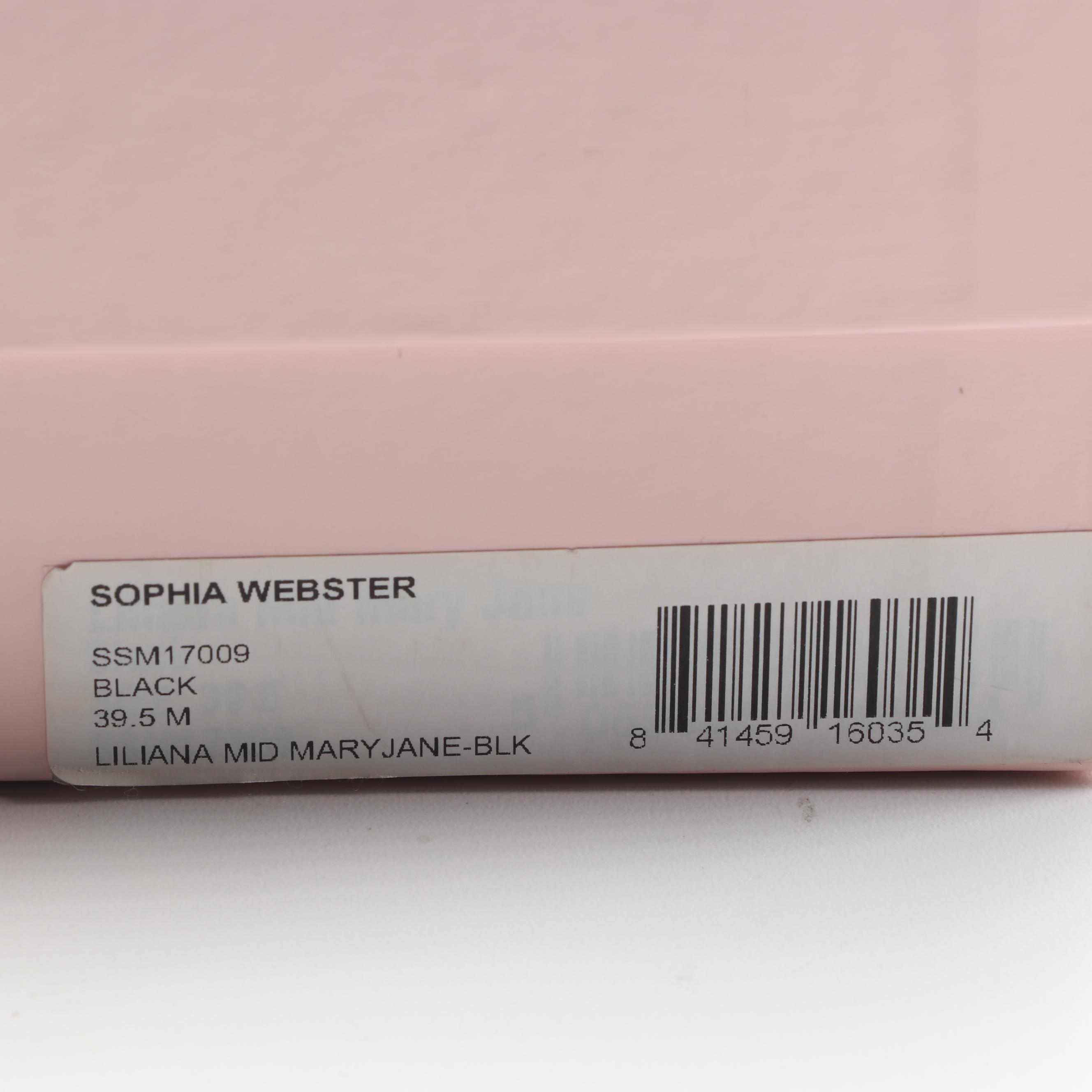 Sophia Webster Liliana Embroidered Laser-Cut Black Suede Mid Mary Jane Pumps