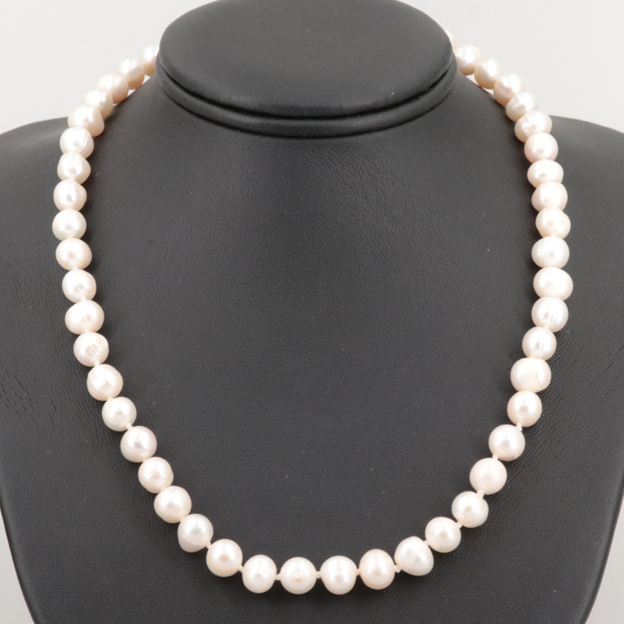 10K Yellow Gold Cultured Pearl Necklace