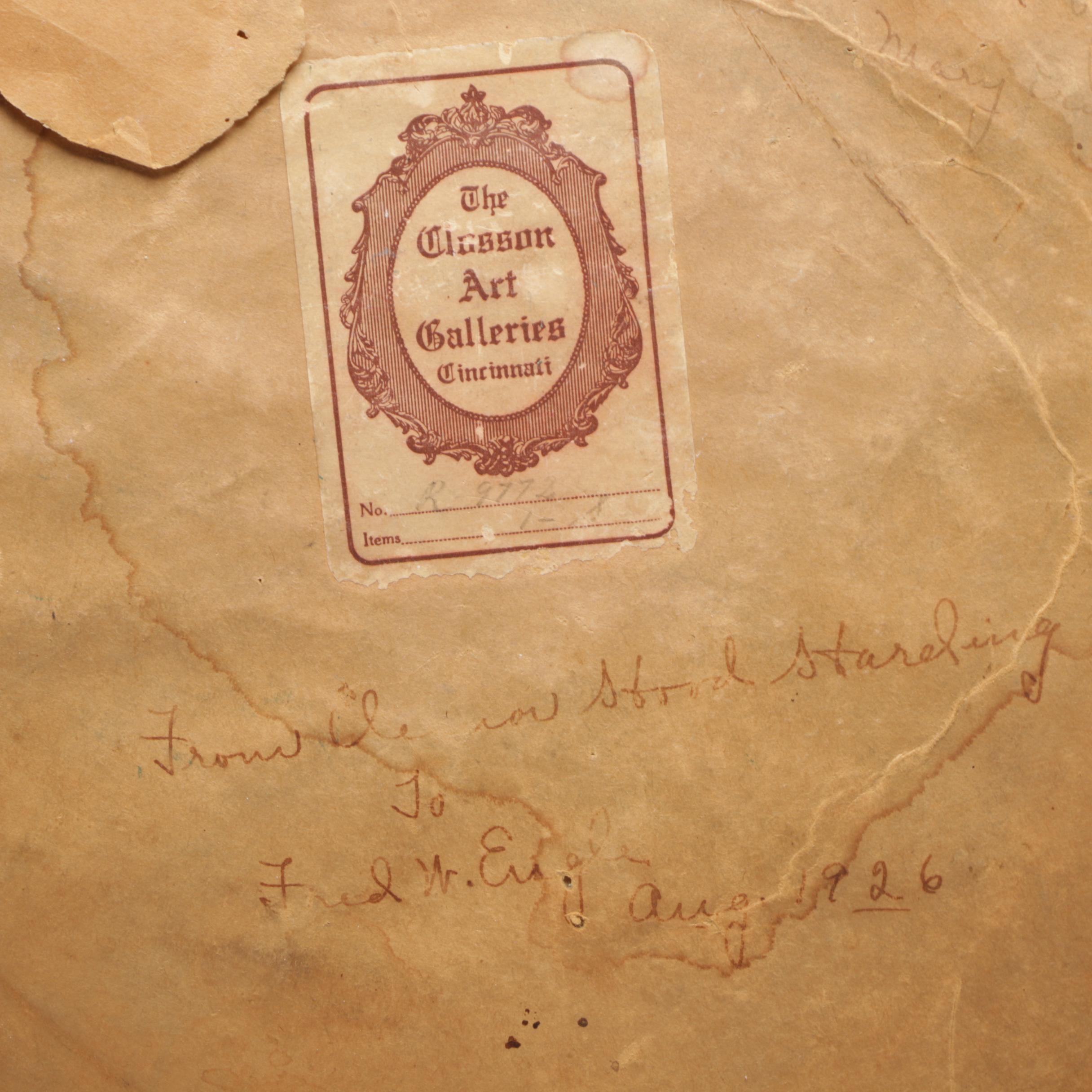 Mary Engle 1926 Oil Painting of Woman Leaning on a Small Boat