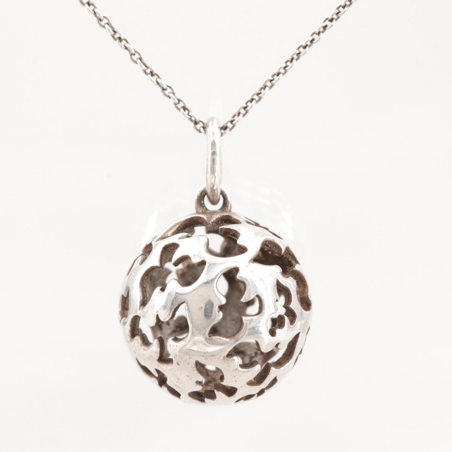 Paloma Picasso for Tiffany & Co. Sterling Silver Dove Sphere Pendant Necklace