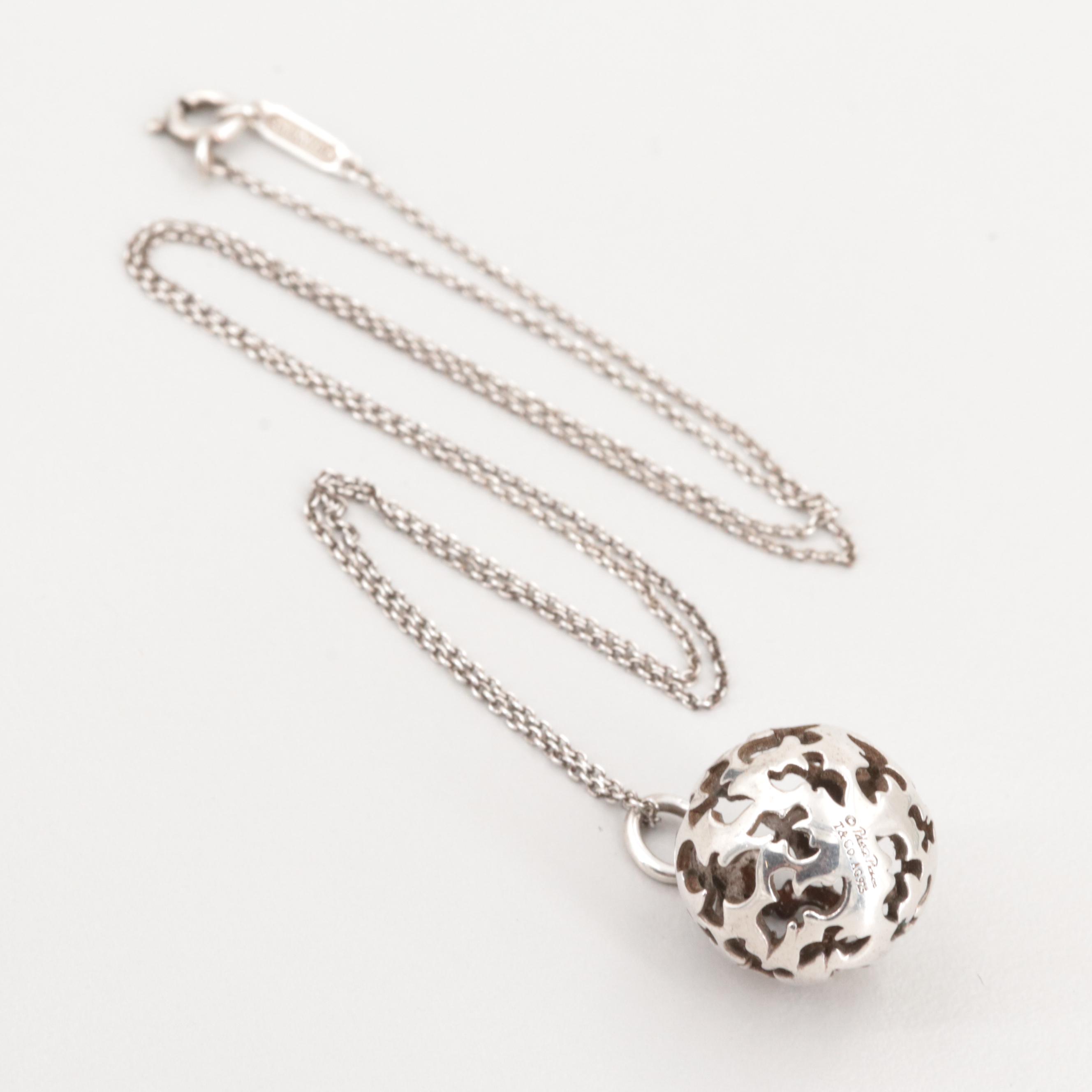 Paloma Picasso for Tiffany & Co. Sterling Silver Dove Sphere Pendant Necklace