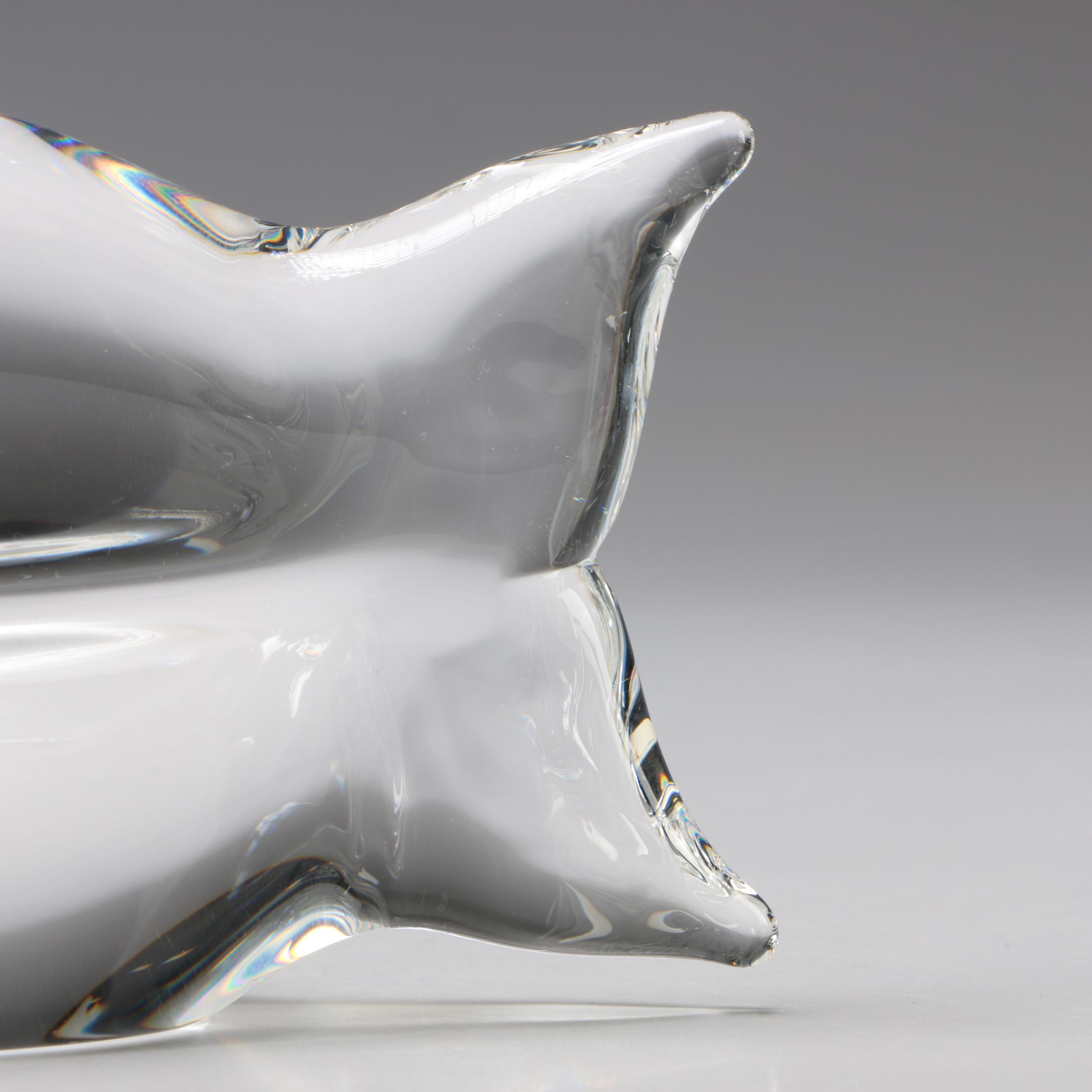 Steuben Art Glass Blue Eye Fish Figurine