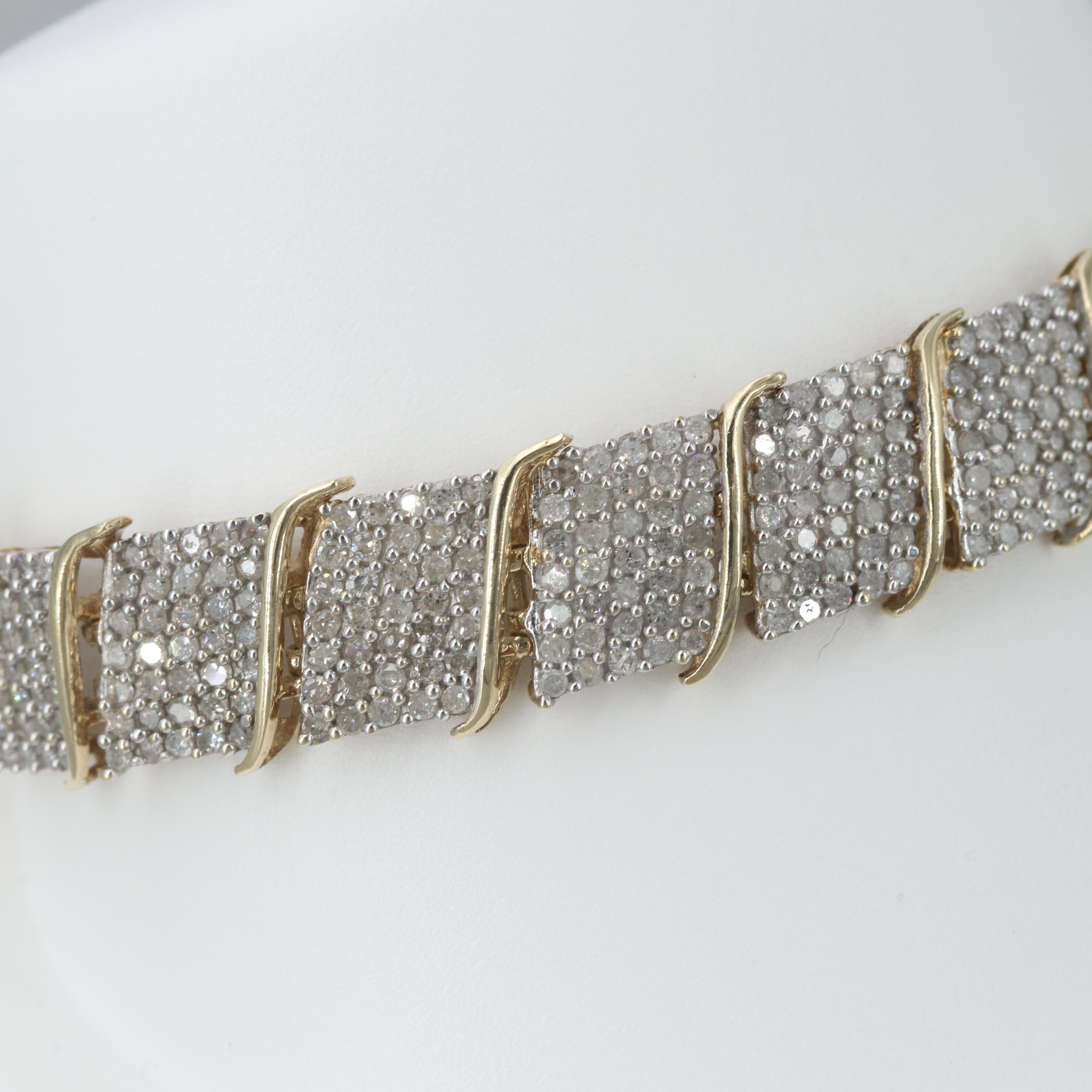 10K Yellow Gold 4.75 CTW Diamond Bracelet