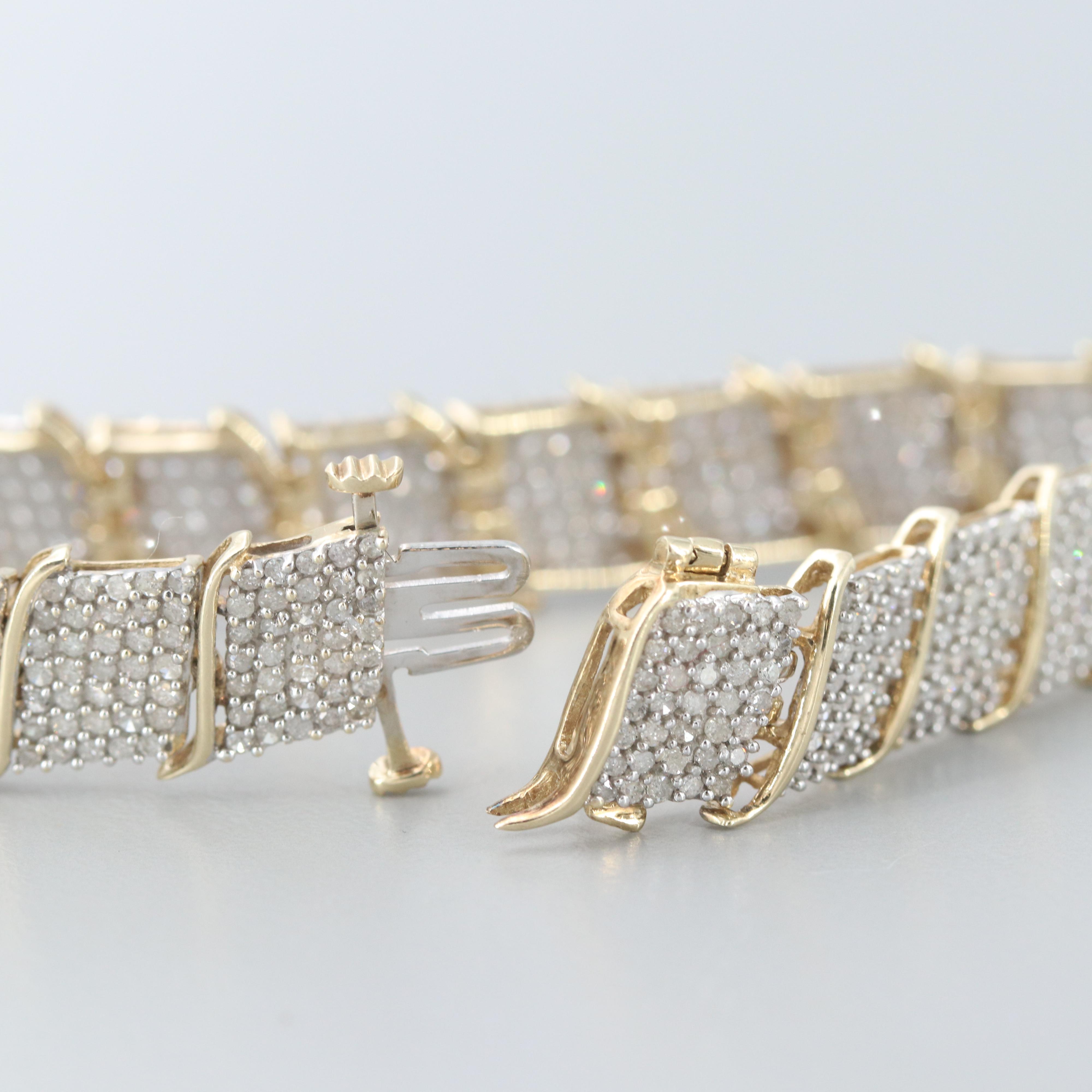 10K Yellow Gold 4.75 CTW Diamond Bracelet