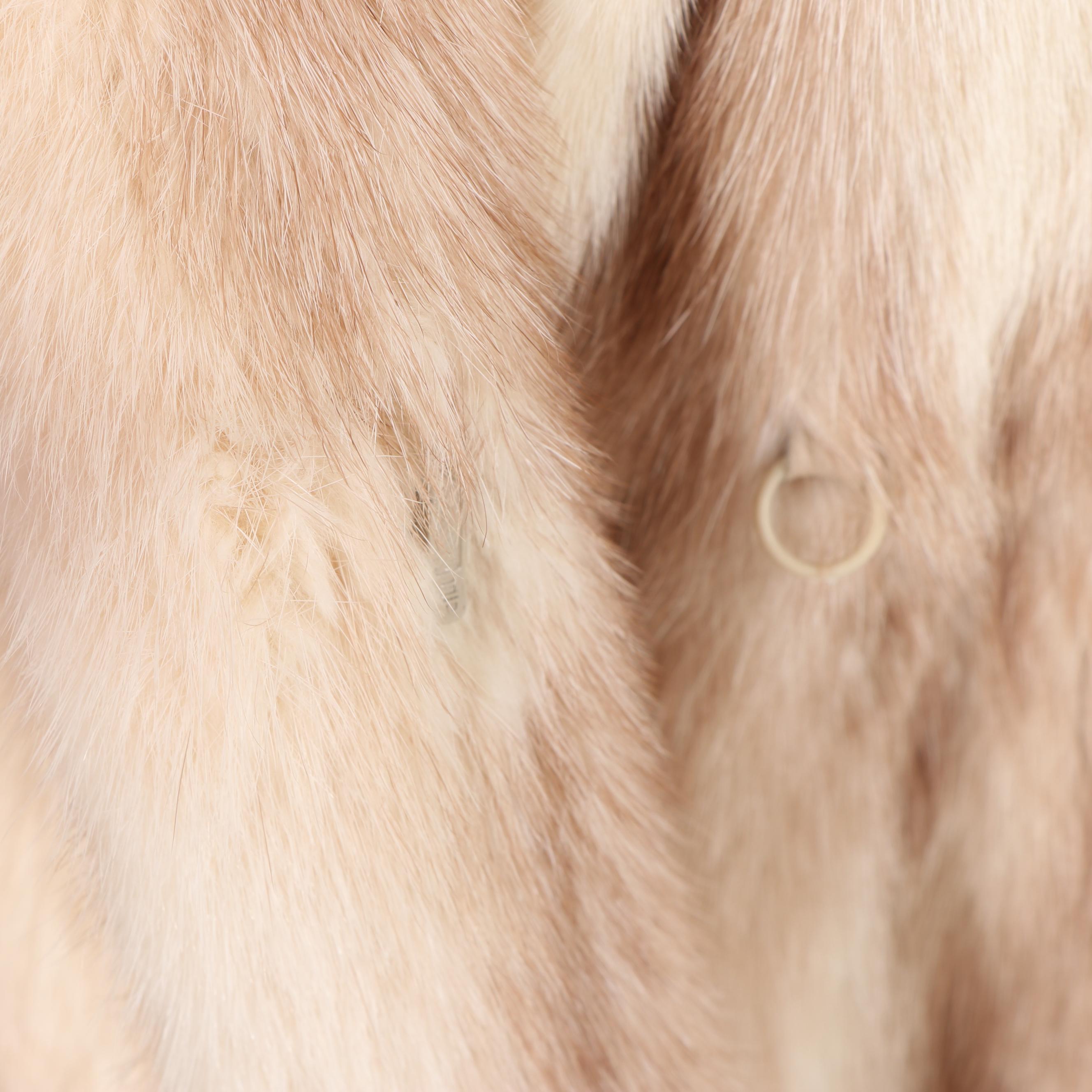 Women's Arcturus Mink Fur Coat with Hood and Fox Fur Trim