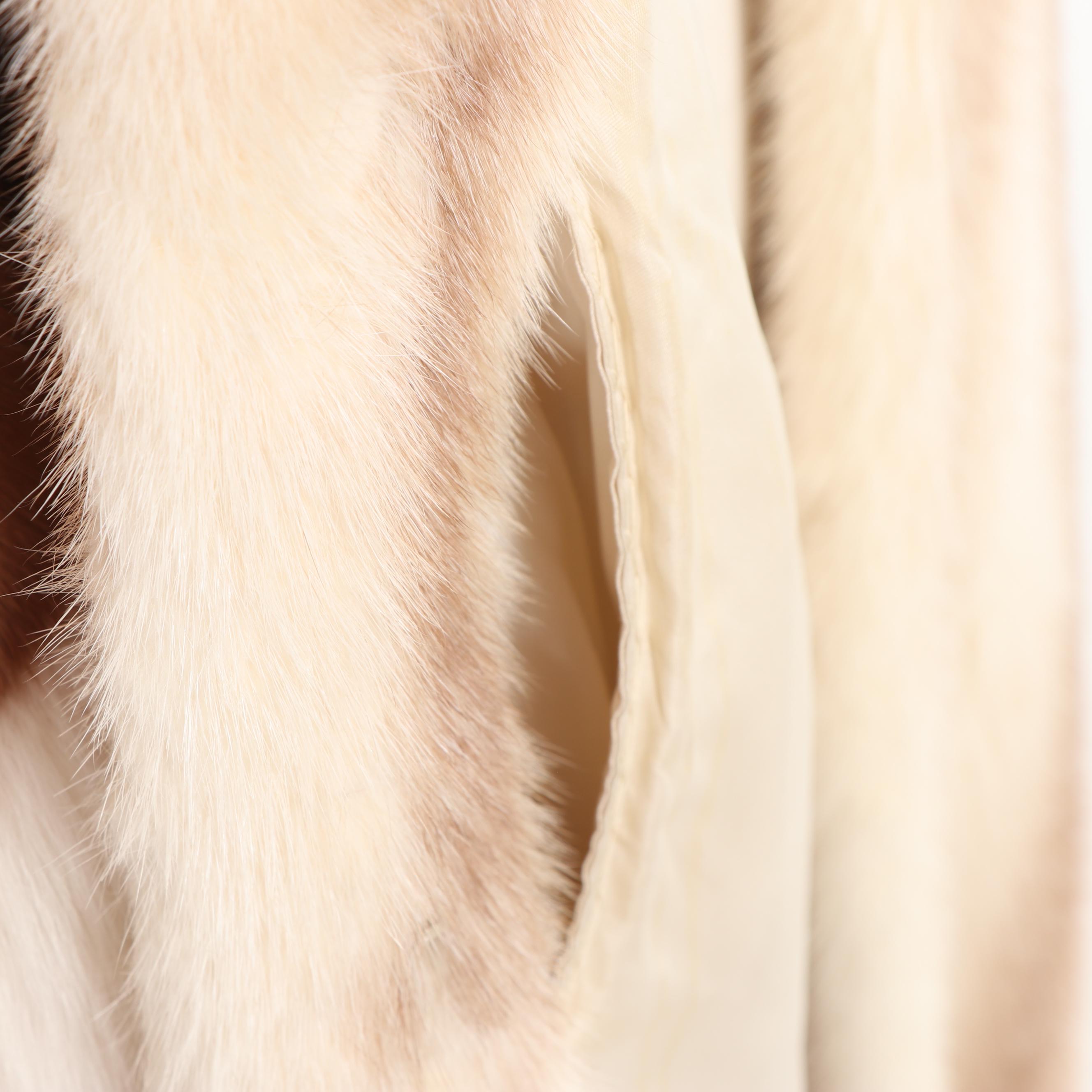 Women's Arcturus Mink Fur Coat with Hood and Fox Fur Trim