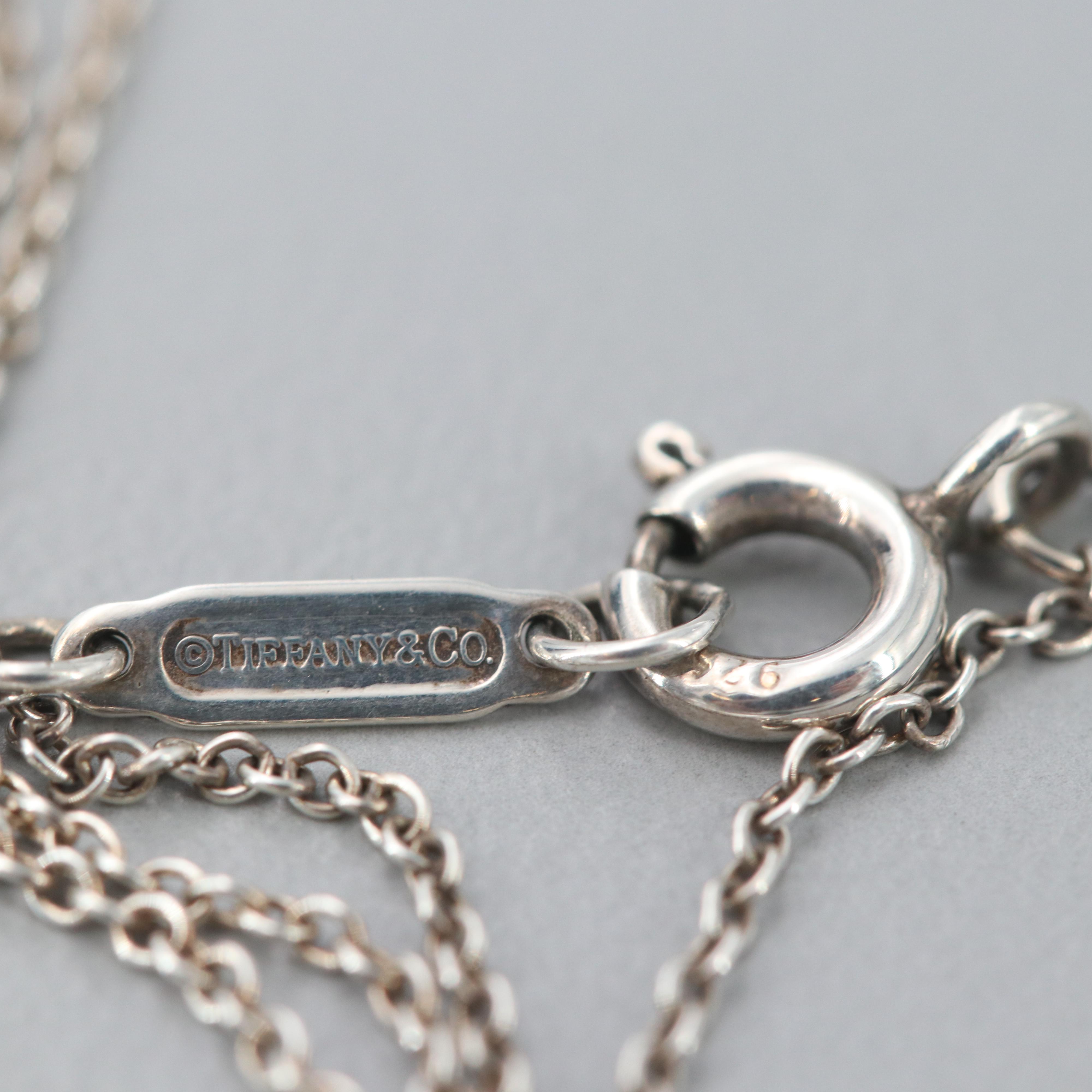 Tiffany & Co. Sterling Silver Four Hearts Clover Pendant Necklace