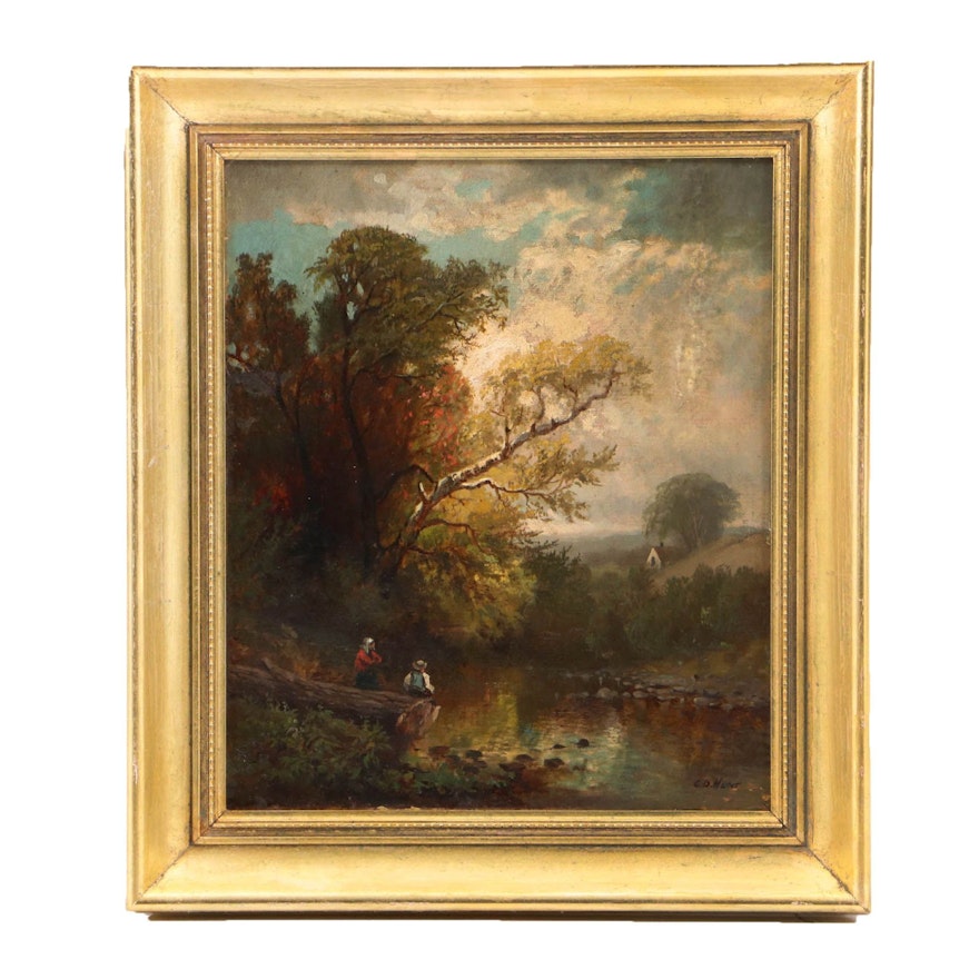 Charles Day Hunt Landscape Oil Painting