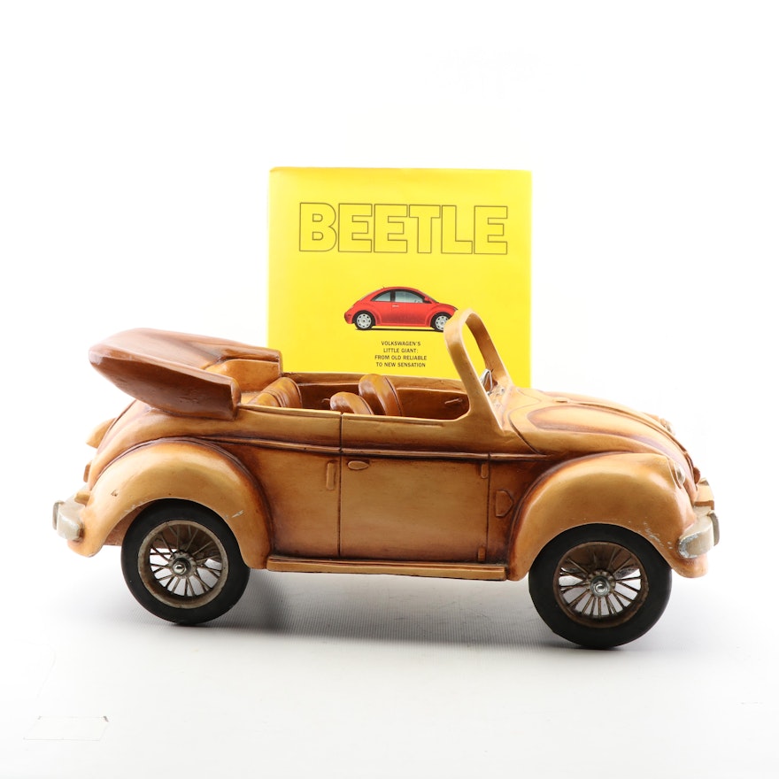 Volkswagen "Beetle" Figurine and "Beetle: Volkswagen's Little Giant" Book