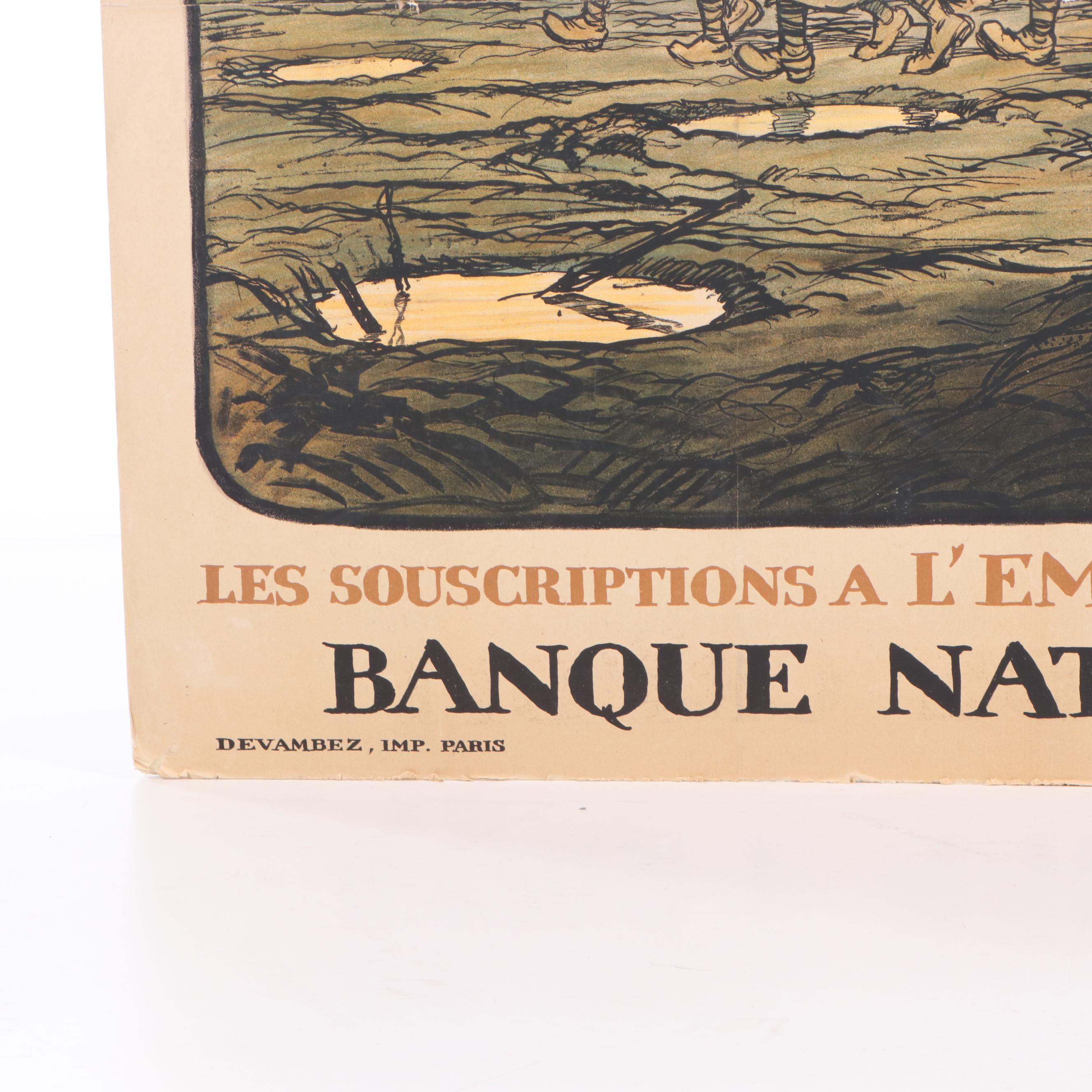 French WWI Loan Poster Designed by Georges Goursat "Sem", c. 1915