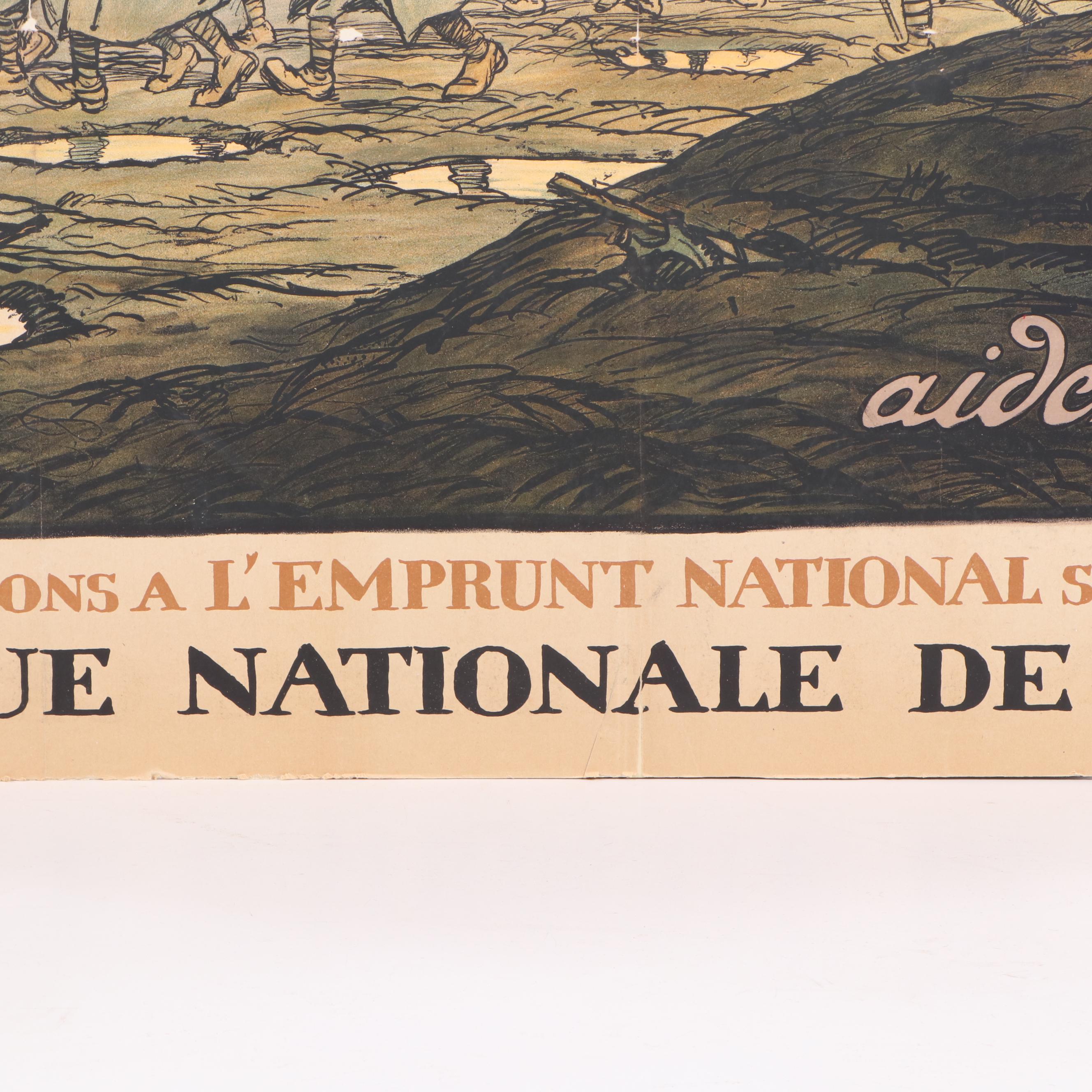 French WWI Loan Poster Designed by Georges Goursat "Sem", c. 1915