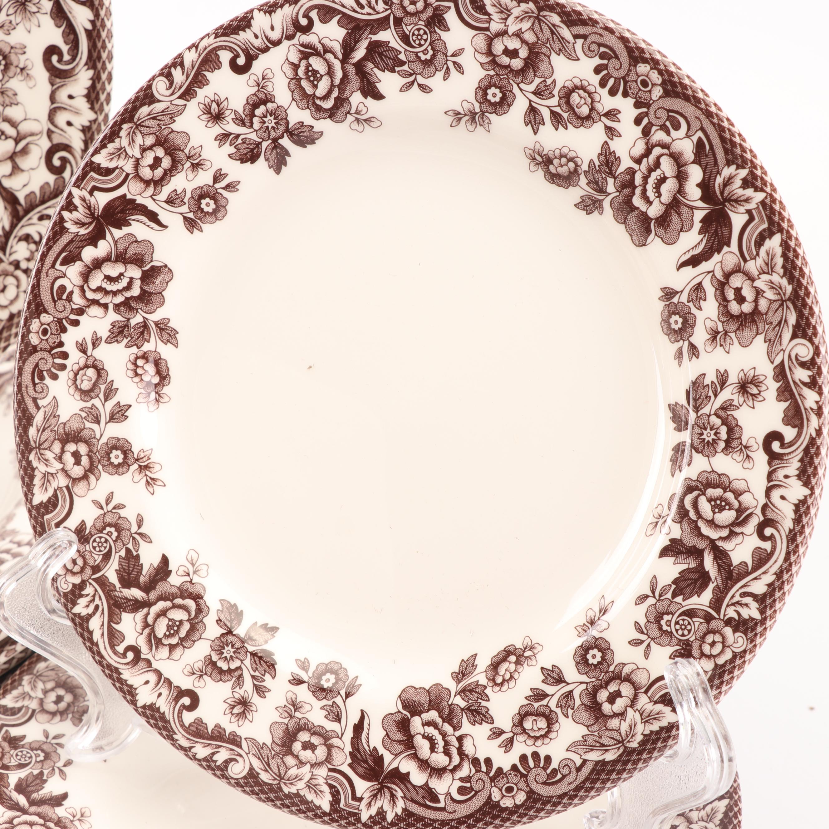Spode "Delamere Brown" Transfer-Printed Dinnerware Service for Six