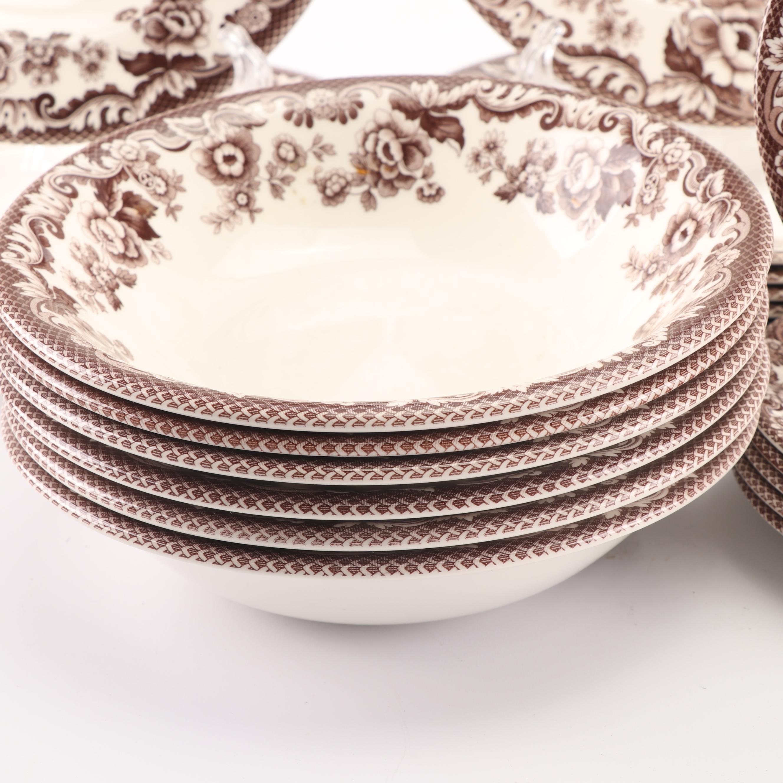 Spode "Delamere Brown" Transfer-Printed Dinnerware Service for Six
