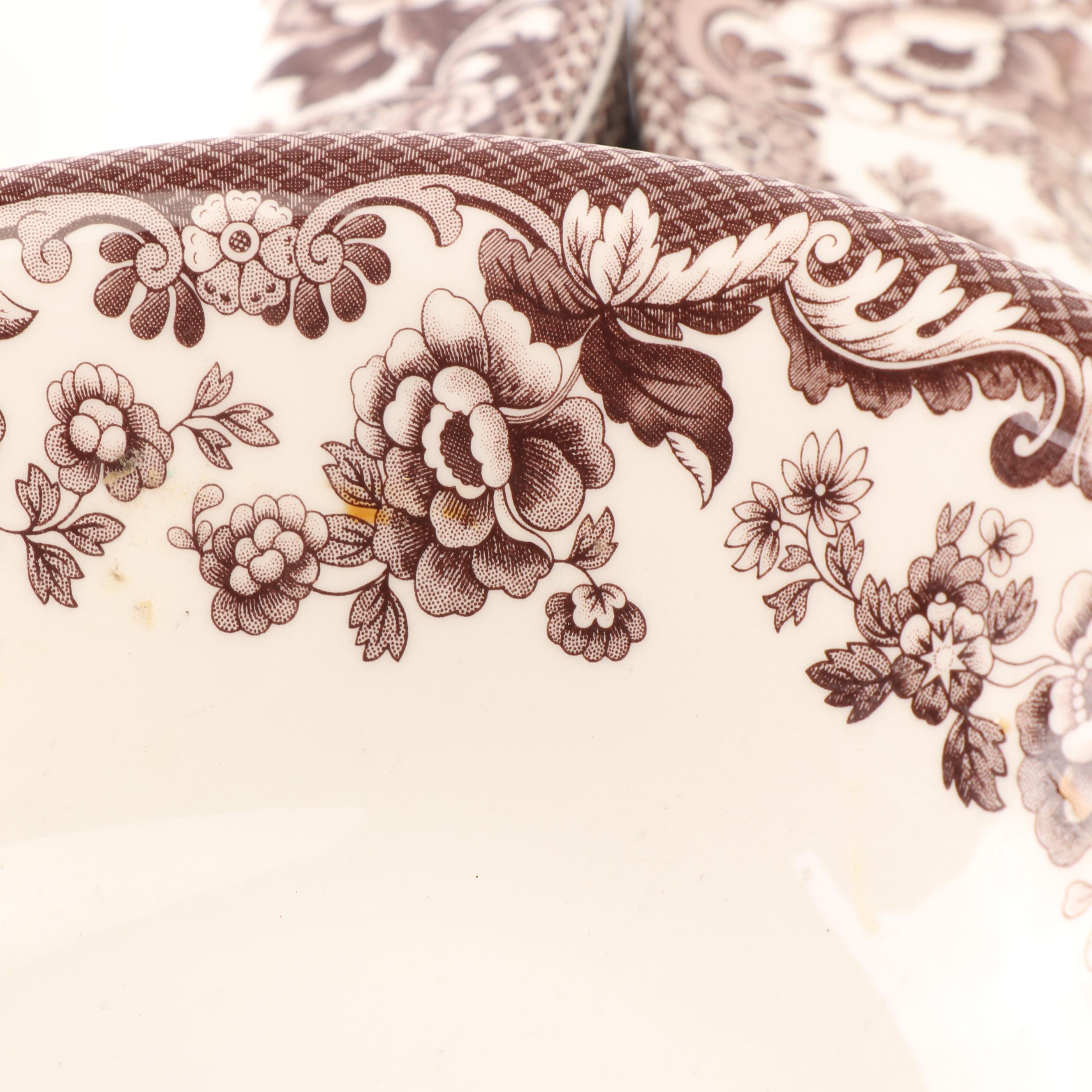 Spode "Delamere Brown" Transfer-Printed Dinnerware Service for Six