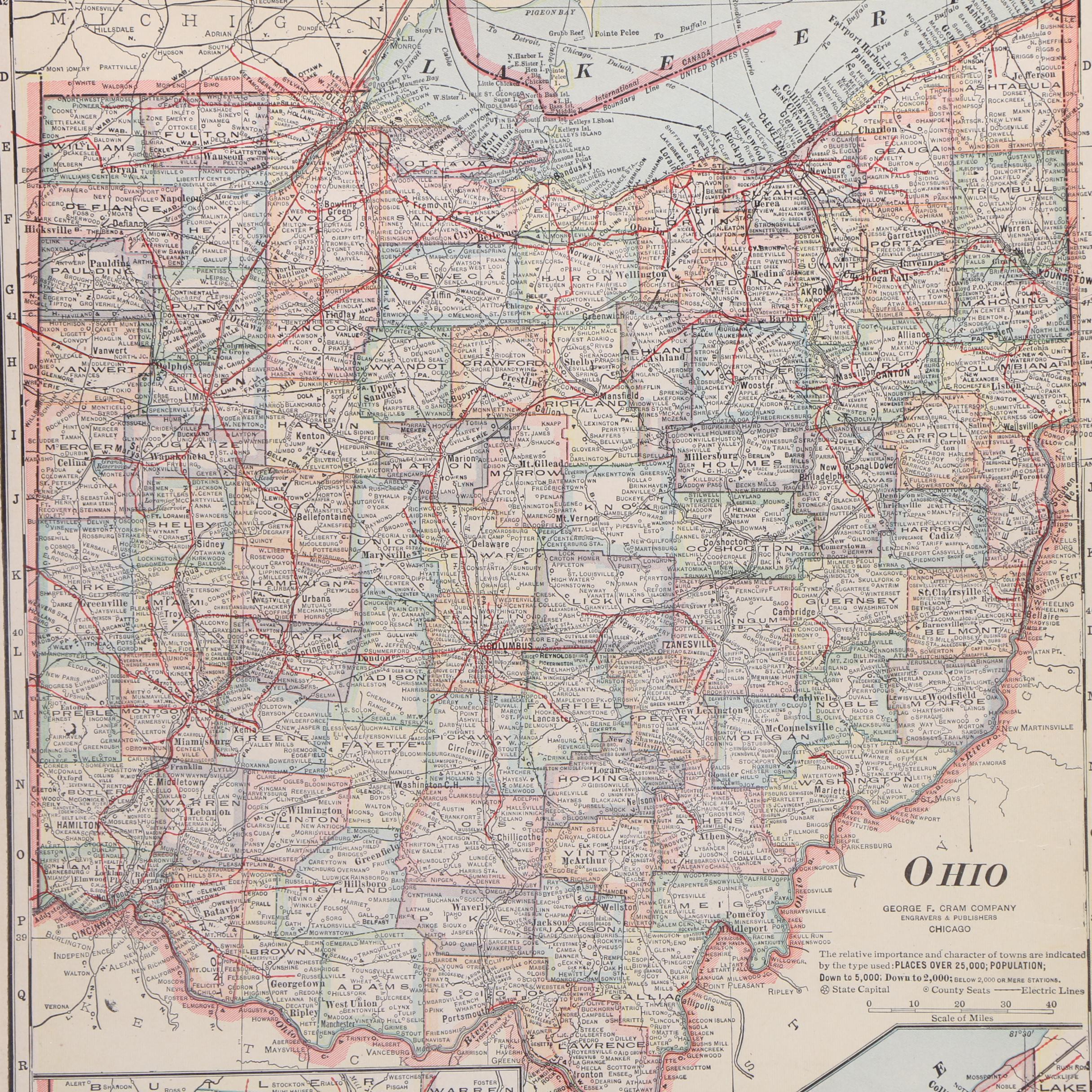 1918 Map of Ohio