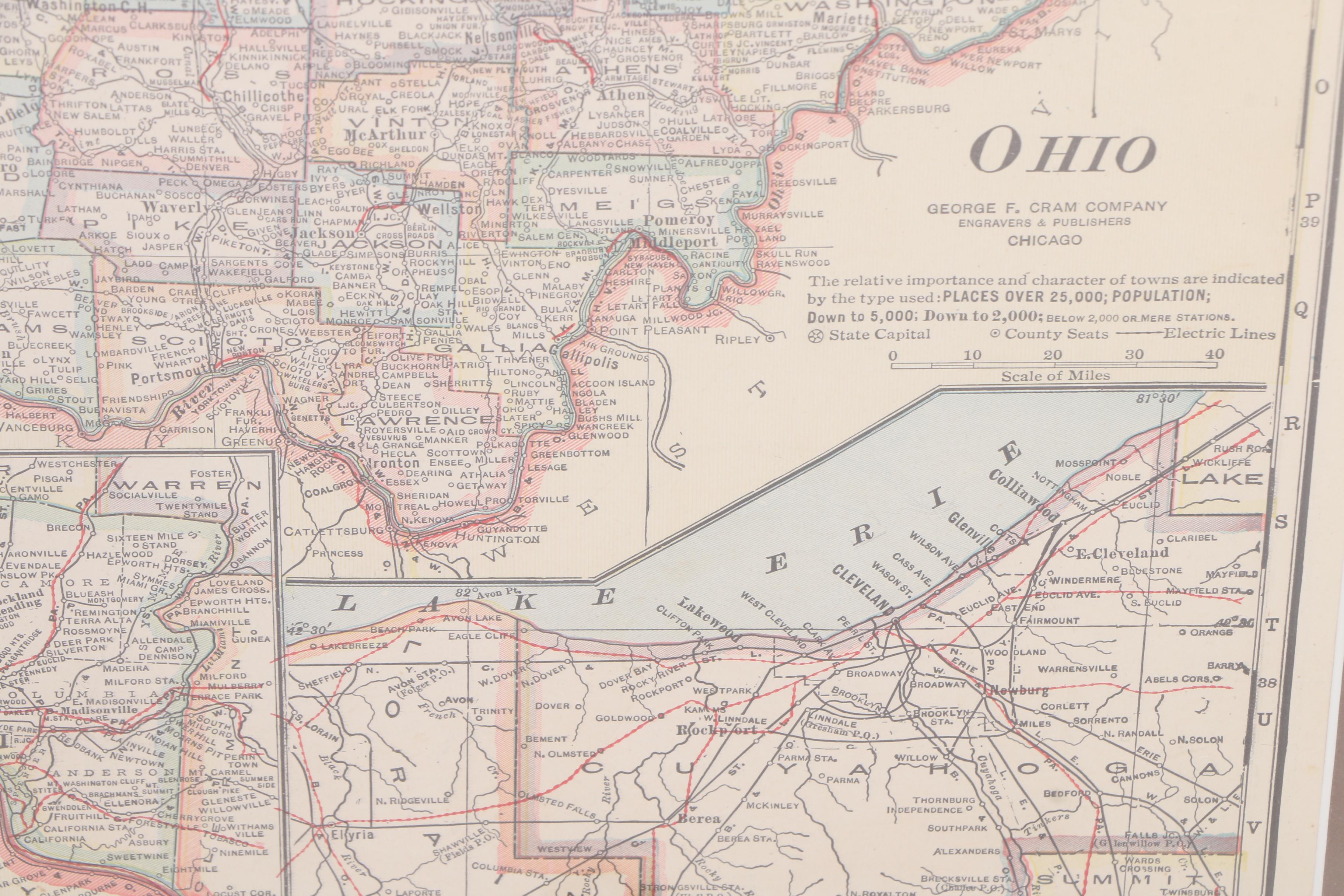 1918 Map of Ohio