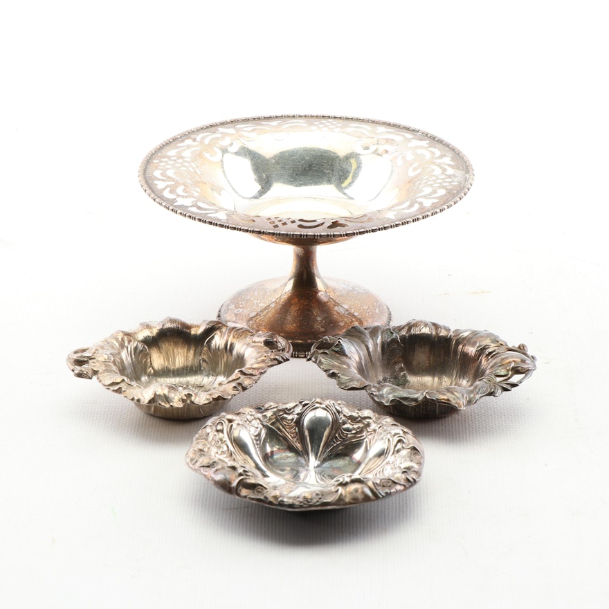 Towle Silversmiths Sterling Compote with Sterling Nut Dishes, Early 20th Century