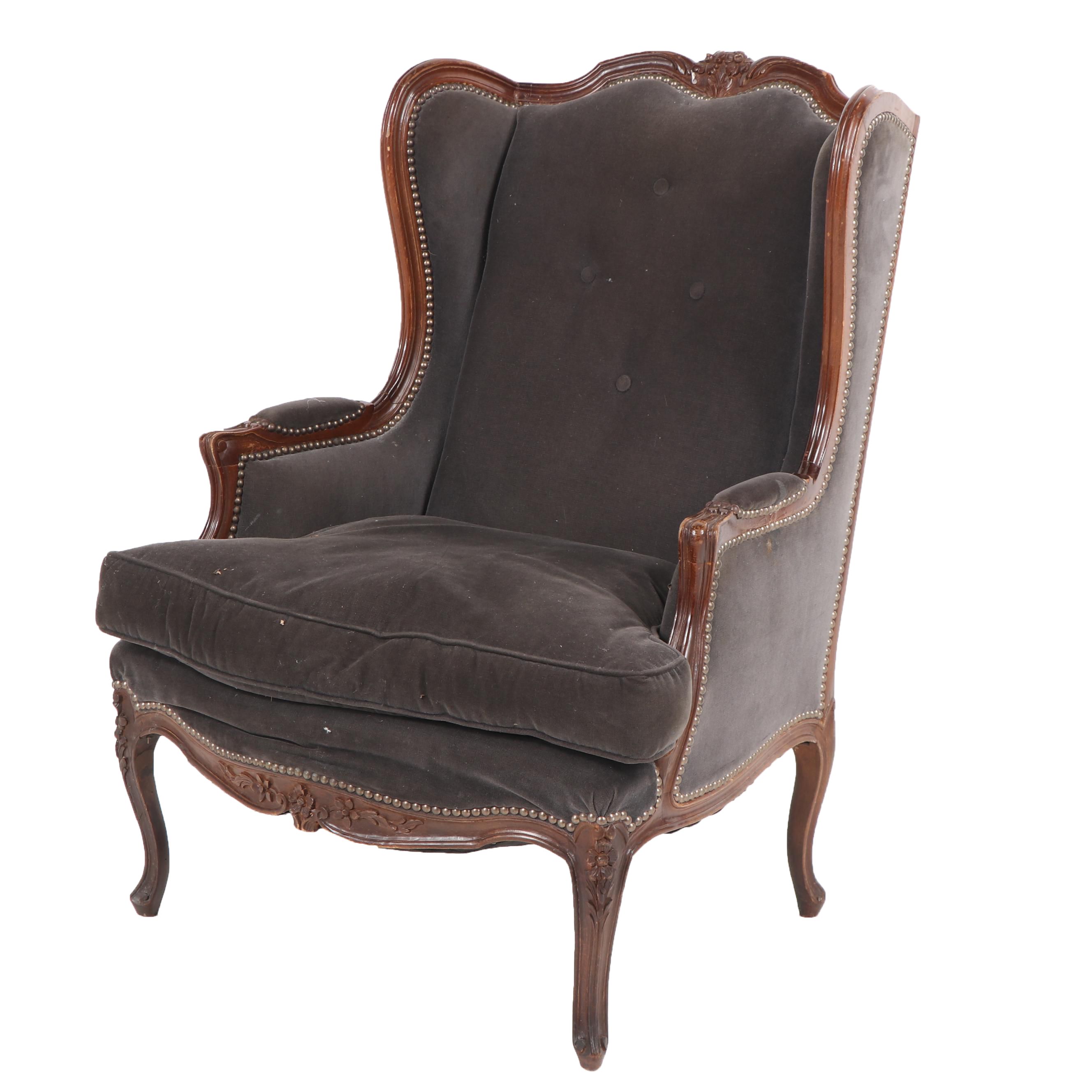 Louis XV Style Upholstered Armchair, Mid-20th Century