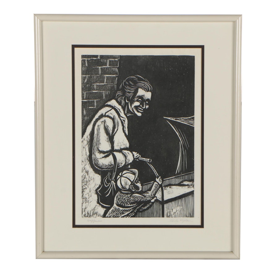 Stanley Kaplan Relief Print "Happiness"