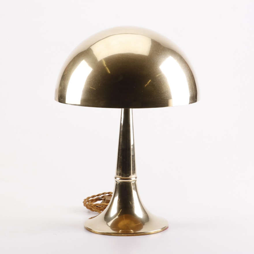 Mid-Century Brass Mushroom Table Lamp