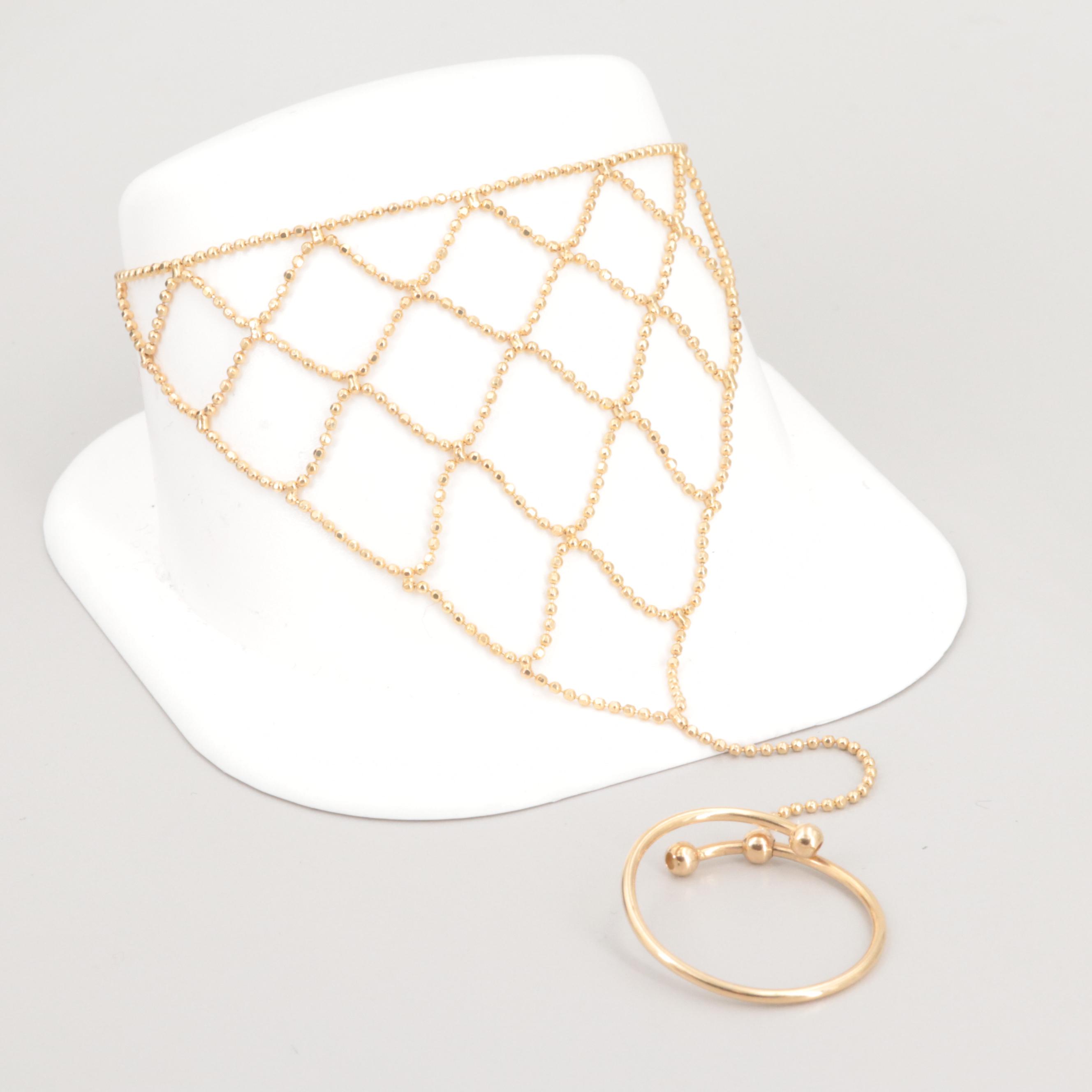 14K Yellow Gold Slave Bracelet