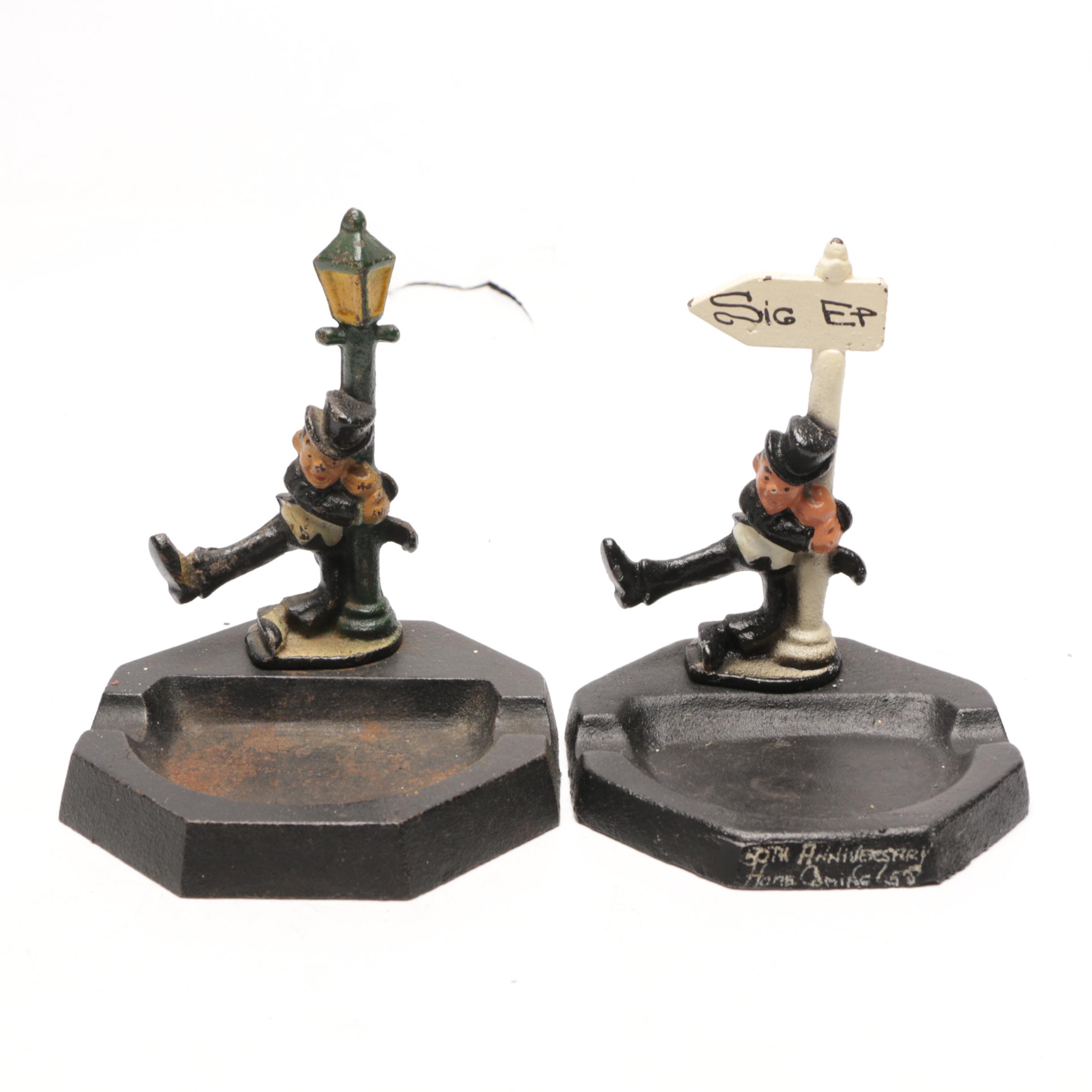 John Wright Cast Iron Commemorative Figurines and Ash Receivers