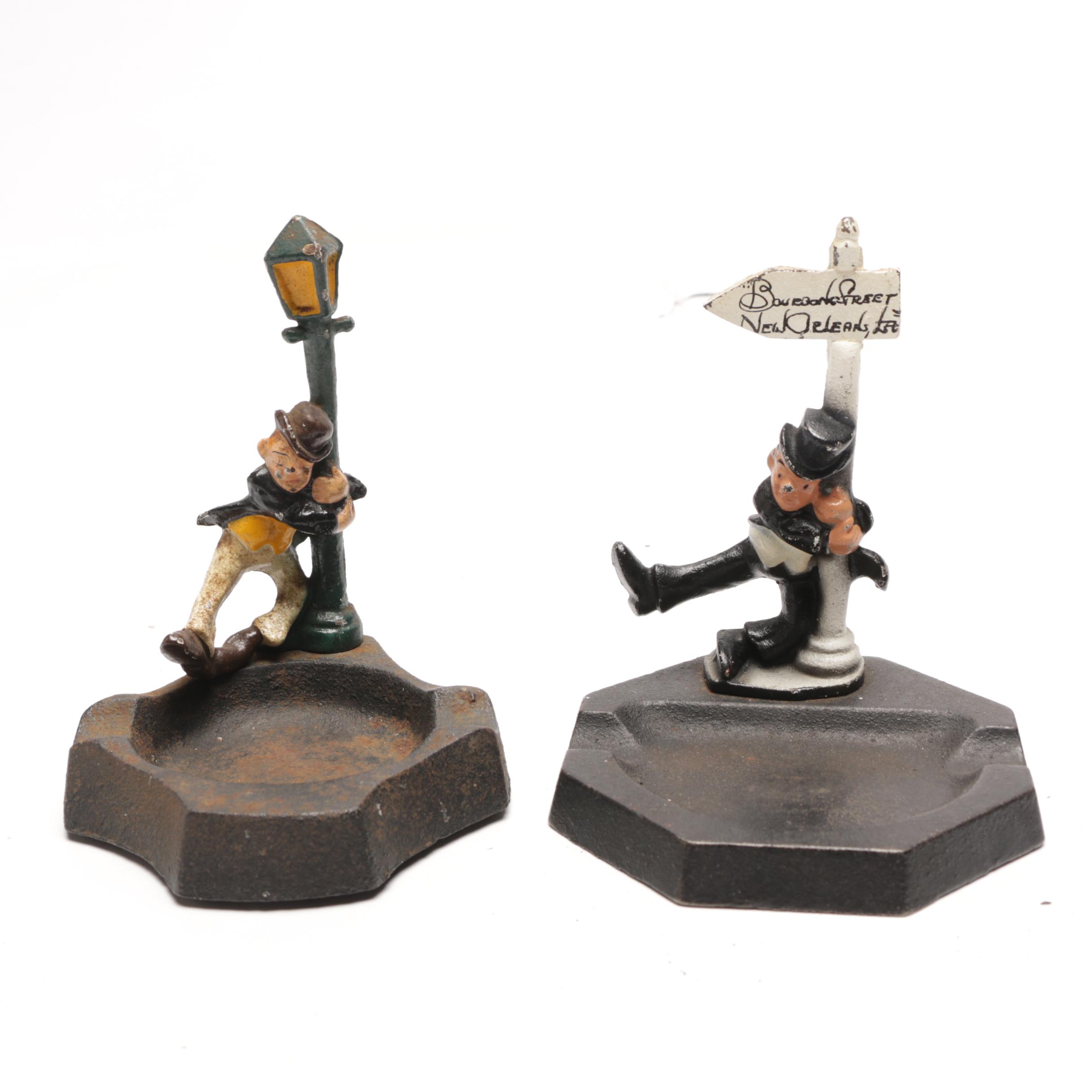 John Wright Cast Iron Commemorative Figurines and Ash Receivers